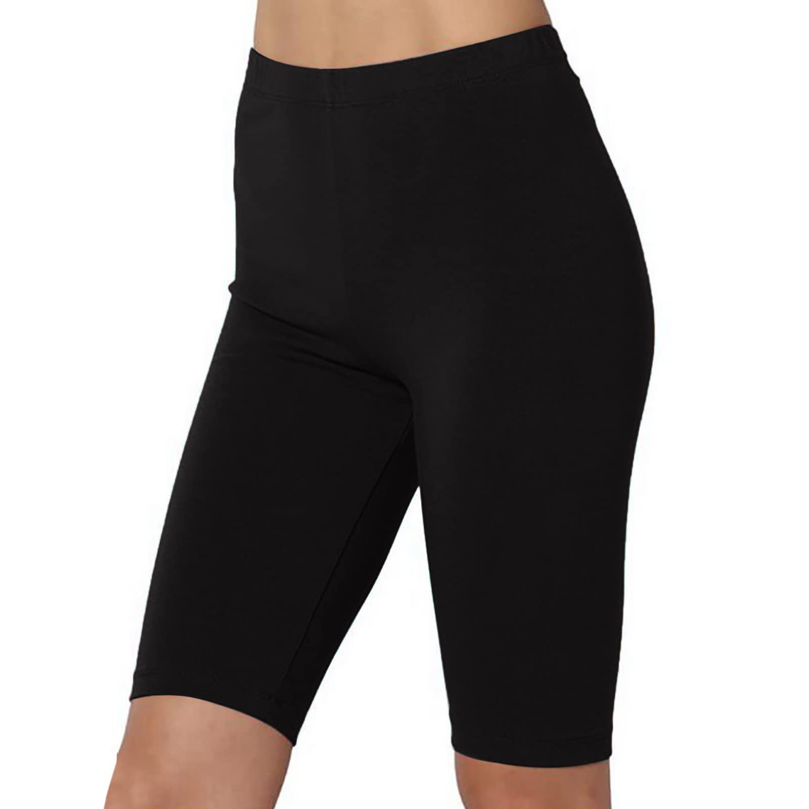 XUNRYAN Women's High Waist Bermuda Shorts - Athletic Yoga Running Leggings with Seamless Design, Under Dress Tights Pants for Workout, Lounge & Casual Wear