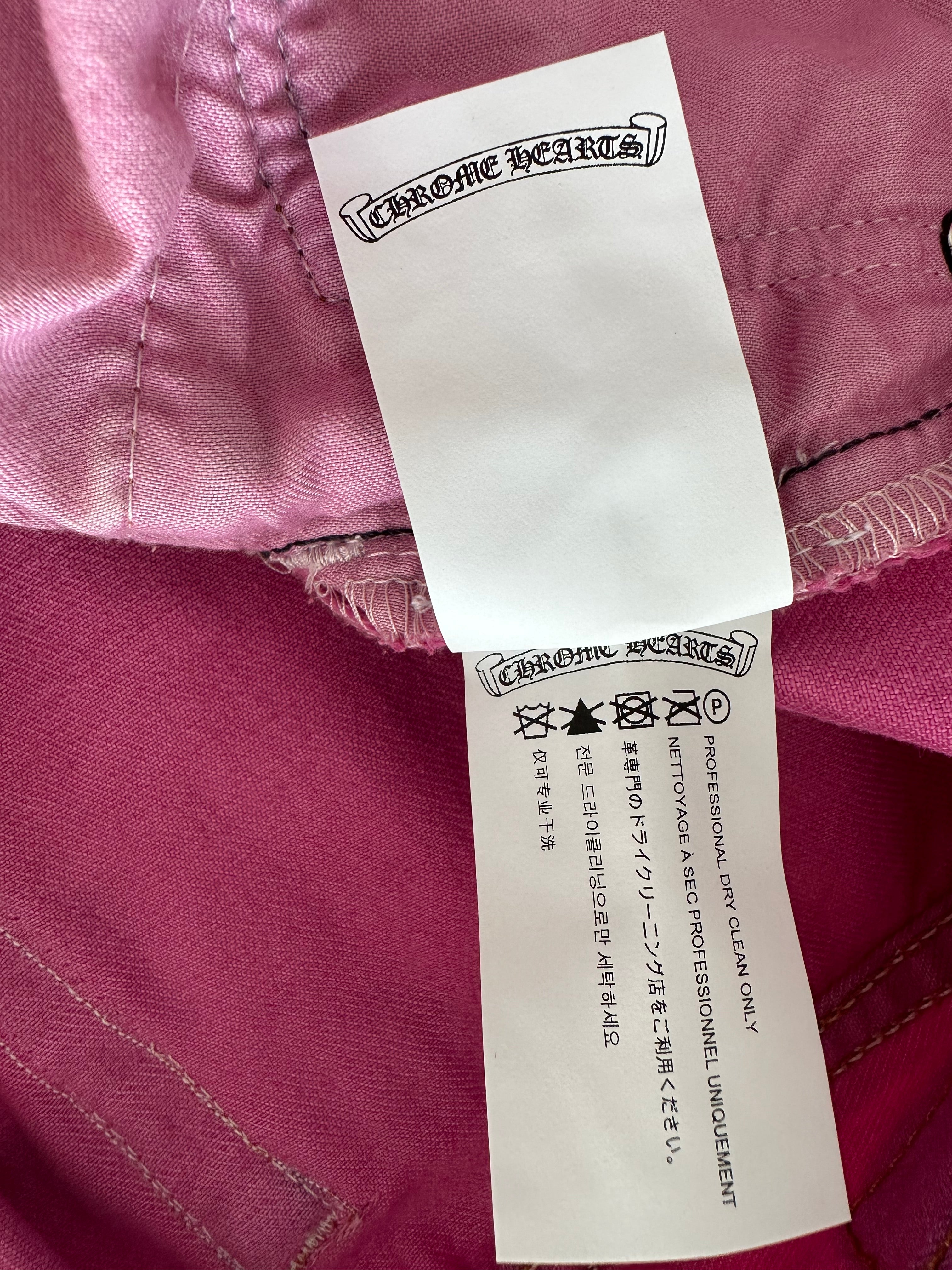 Chrome Hearts x Levi's Pink Cross Patch Denim Jeans for Women - Stylish Vintage Distressed Skinny Jeans | Perfect for Casual Outfits, Streetwear & Night Out