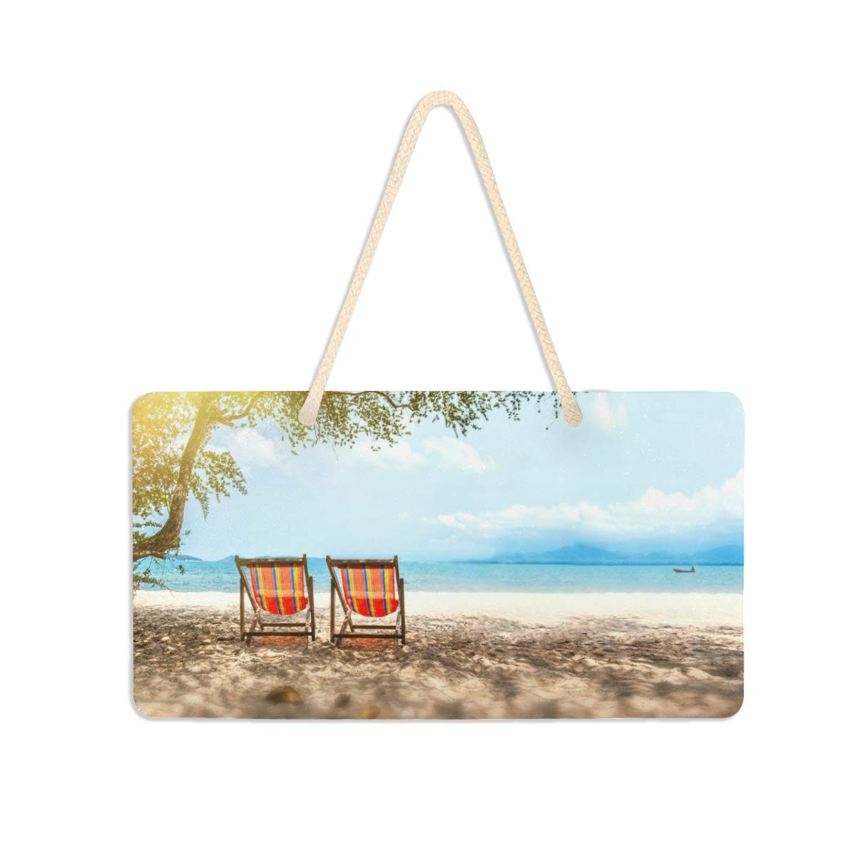 Summer Vacation Beach Chair PVC Door Sign - 6 x 11 Inch Farmhouse Holiday Decoration for Front Door, Office, Coffee Shop & Bar - Perfect for Beach House, Vacation Rental & Coastal Home Decor