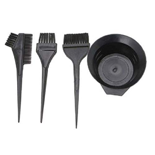 Premium Hair Color Mixing Bowl with Brush, Comb & Dye Brush - Professional Salon Quality Styling Tools (Black, 3-Piece Set) for DIY Hair Coloring, Highlights & Balayage at Home