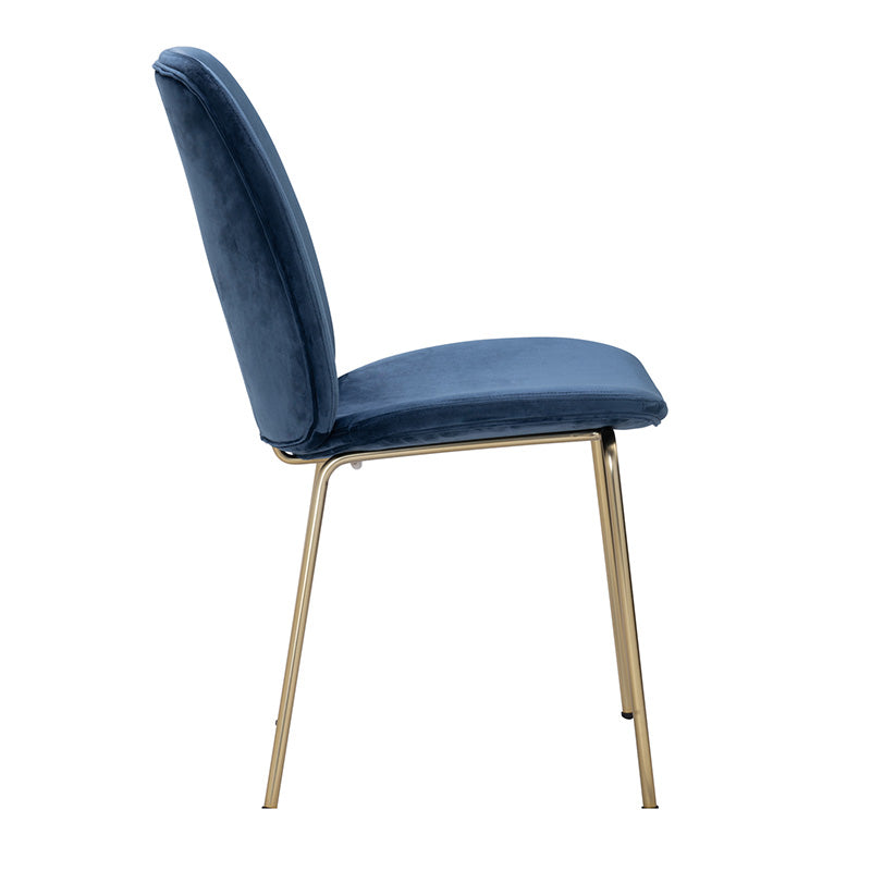 ADELIA Blue Velvet Dining Chair - Modern Upholstered Accent Chair for Kitchen, Dining Room & Home Decor