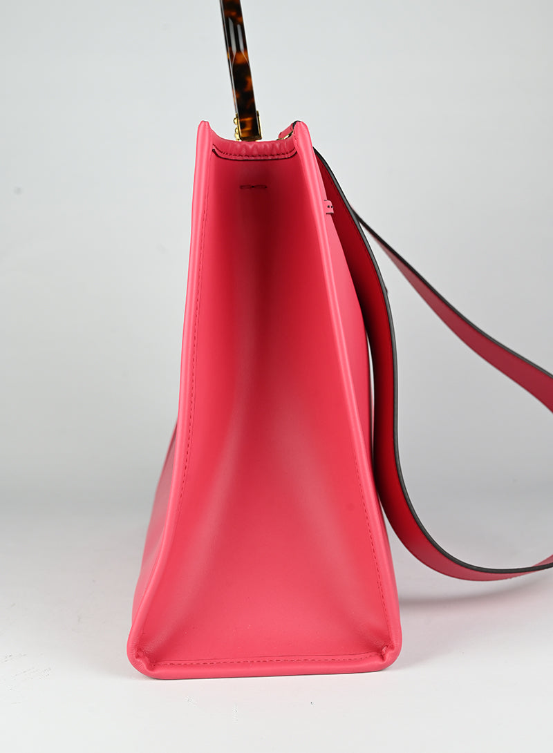 Fendi Red Leather Shopper Tote Bag - Stylish & Spacious Handbag for Women, Perfect for Work, Travel & Everyday Use