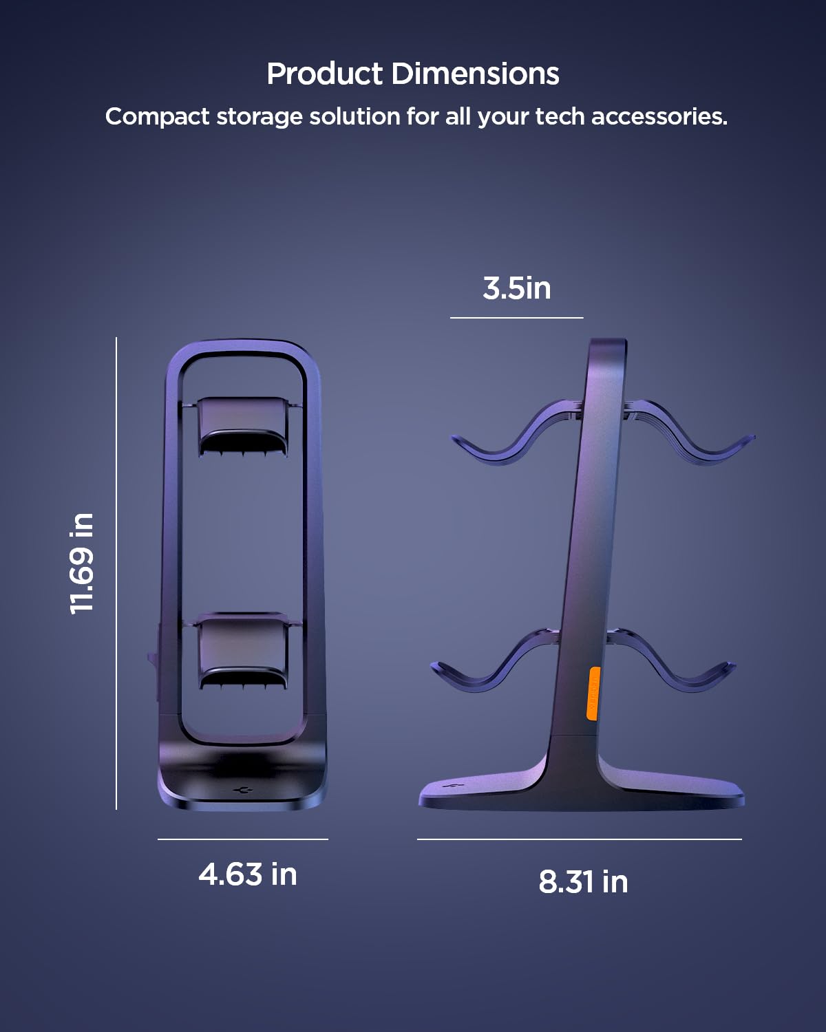 Spigen Universal Gaming Controller & Headset Stand - 2 Tier Organizer for PlayStation 5, Xbox Series X, Nintendo Switch, Razer & PC Headsets with Cable Management - Perfect for Gaming Setup & Desk Organization (Black)