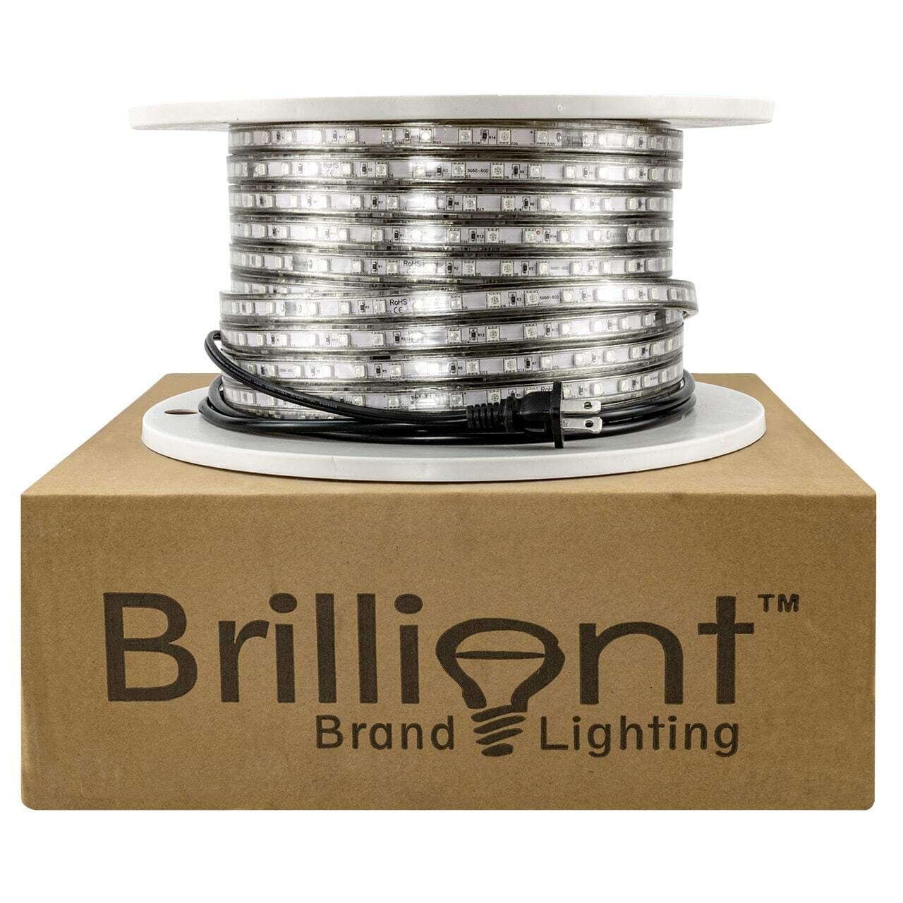 Green LED Strip Light 120V High Output SMD 3528 - 148ft Flexible RGB Lighting for Home Decor, Bedroom, Kitchen, Party & Outdoor Use