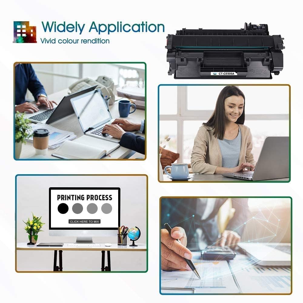 High-Quality CE505A Compatible Toner Cartridge Replacement for HP P2035 P2055DN P2035N P2030 P2050 P2055D P2055X Printers - Black (2-Pack) | Perfect for Office & Home Printing Needs