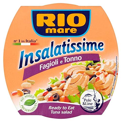 Rio Mare Beans & Tuna Salad 160g - Premium Canned Tuna with Beans - Healthy Ready-to-Eat Meal for Lunch, Picnics & Quick Snacks