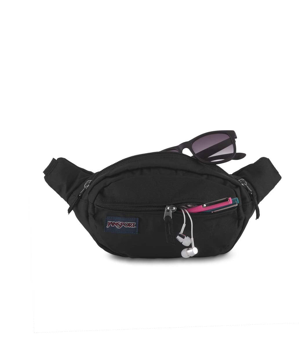 JanSport Fifth Avenue Fanny Pack - Black | Stylish Waist Bag for Travel, Hiking & Everyday Use
