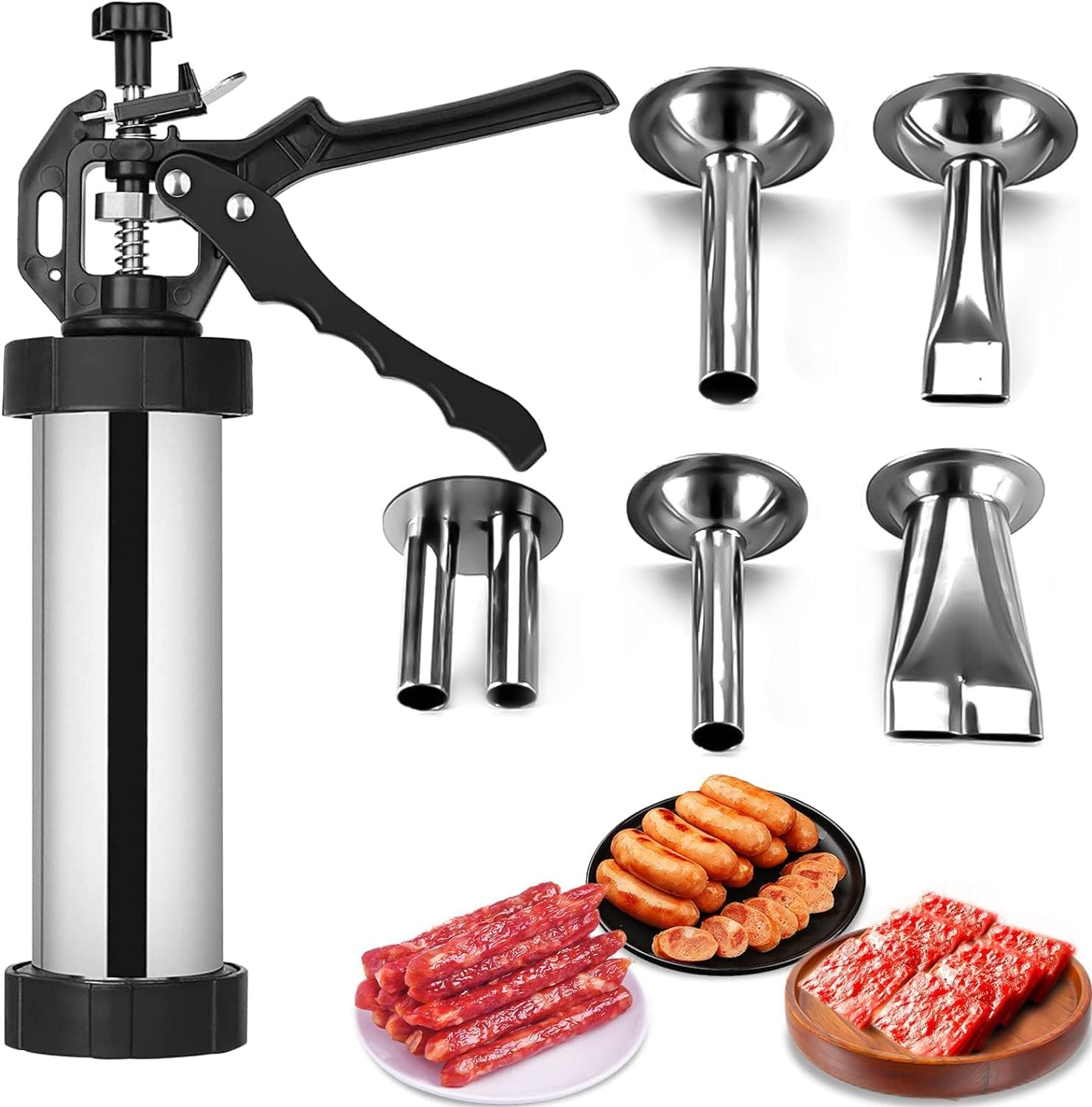 Professional Stainless Steel Beef Jerky Gun Kit - Large Capacity Jerky Maker & Meat Cannon for Homemade Snacks | Perfect for Camping, Hiking & Outdoor Adventures