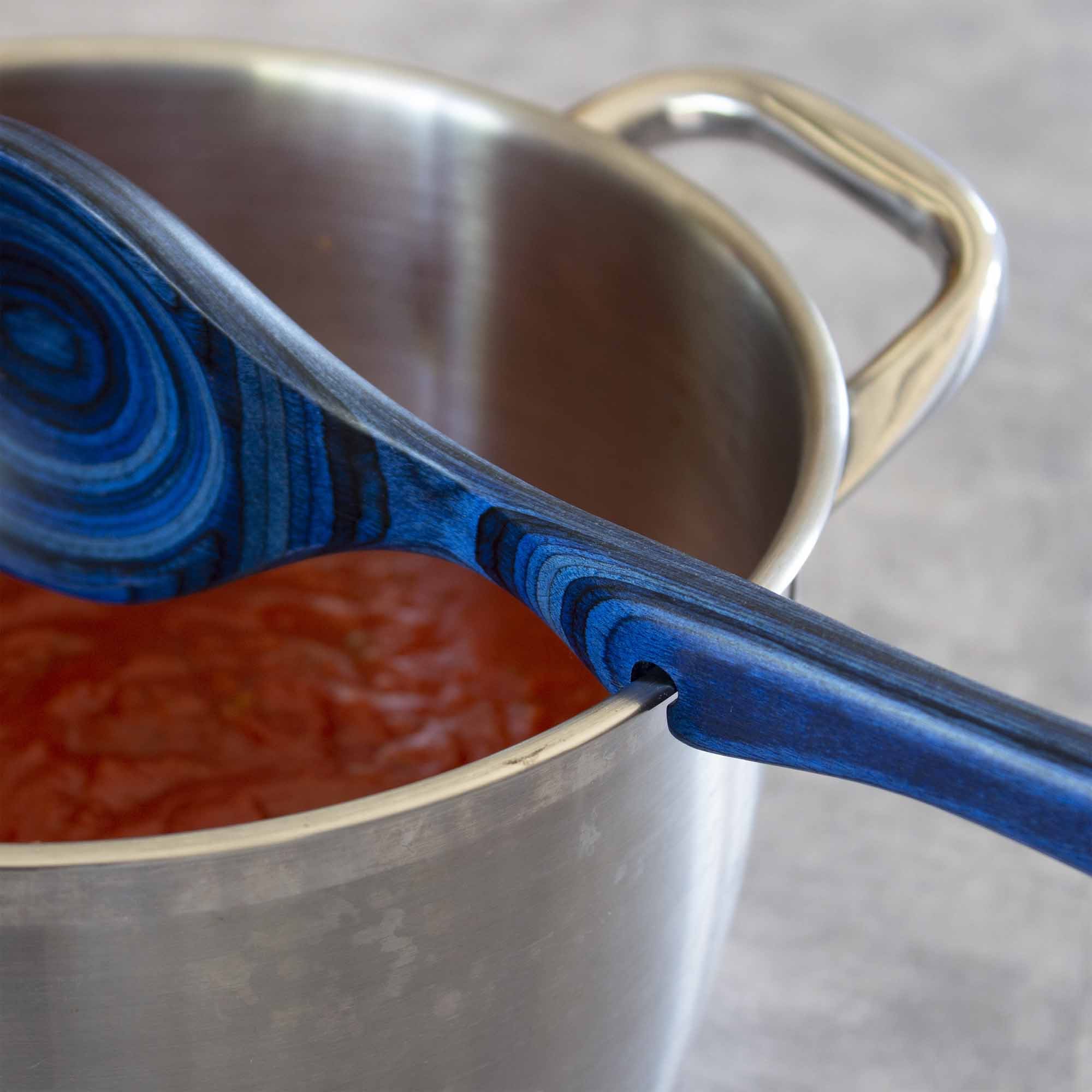 Baltique® Malta Collection Notched Cooking Spoon - Premium Wooden Kitchen Utensil for Mixing, Serving & Cooking - Perfect for Pasta, Soups & Sauces