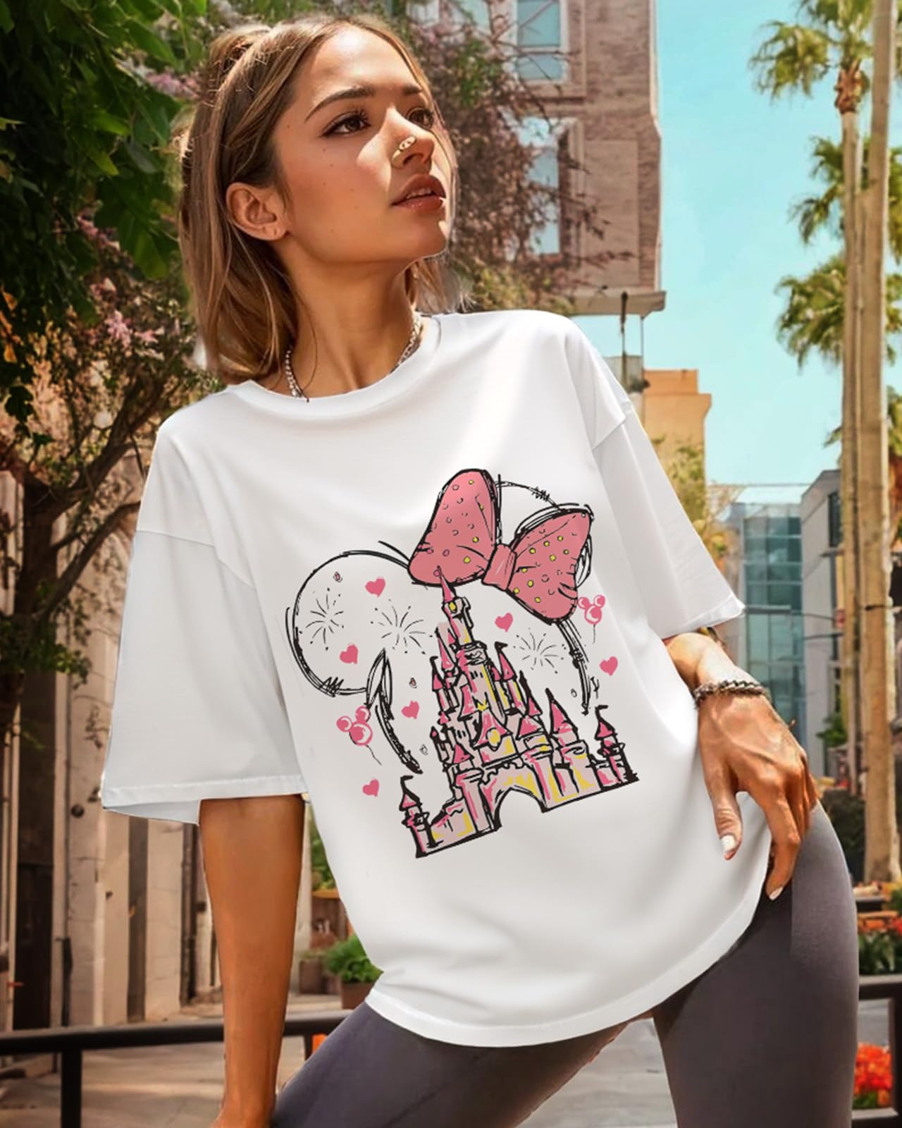 Flafens Women's Graphic Tees - Soft Cotton Cute Fit T-Shirts for Teens & Girls | Casual Wear, Street Style, Everyday Comfort