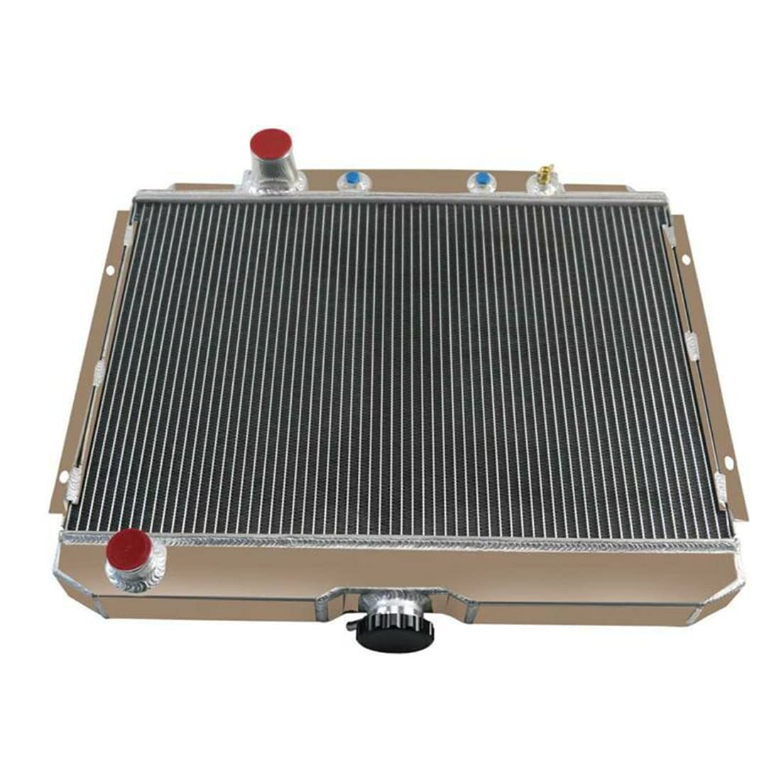 4 Row Full Aluminum Radiator with Fan Shroud & Thermostat Relay Kit - Compatible with 1967-1970 Ford Mustang, 1969 Fairlane/Ranchero, 1967-1970 Mercury Cougar XR-7 V8 Engine - High-Performance Cooling Upgrade for Classic Muscle Cars & Restoration Projects