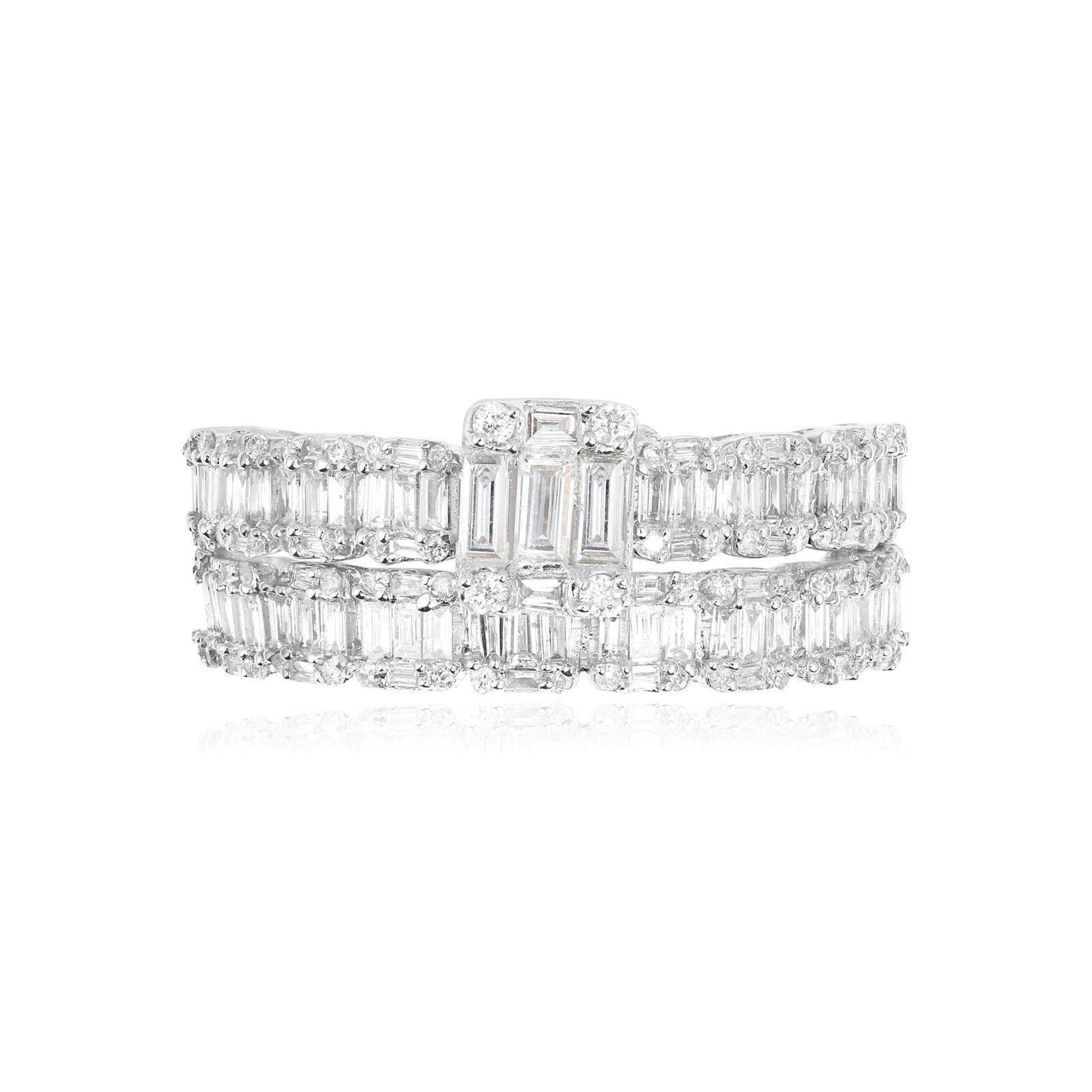 18K White Gold Baguette Diamond Eternity Band for Women - Wedding, Anniversary & Special Occasion Jewelry Gift