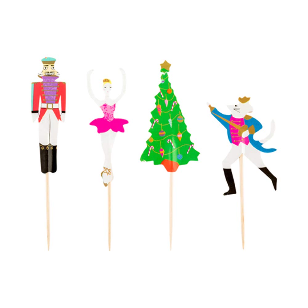 24-Piece Nutcracker Christmas Cupcake Toppers Set - Holiday Baking Decorations for Xmas Desserts, Parties & Festive Celebrations
