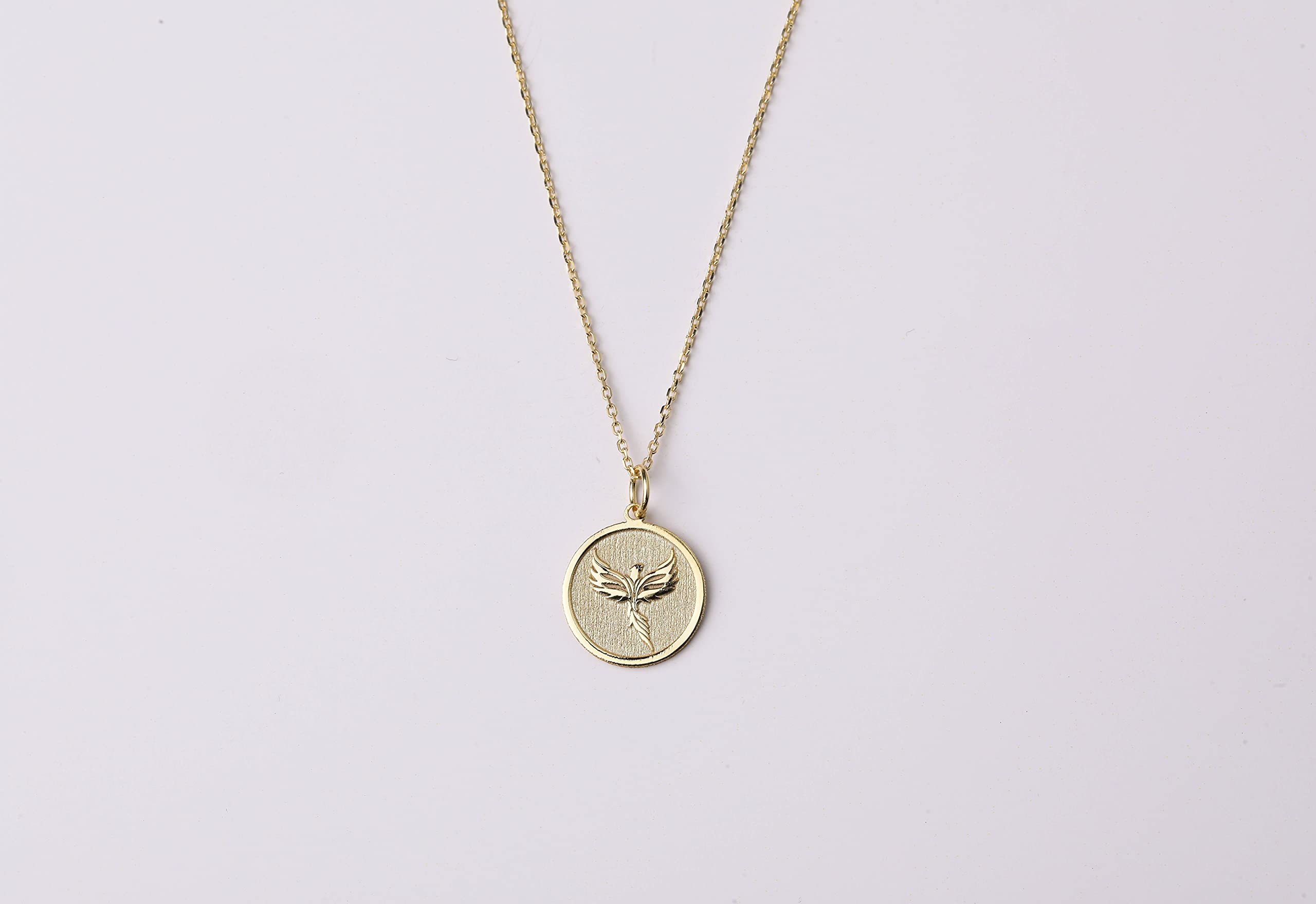 14K Gold Phoenix Firebird Necklace - Personalized Simurgh Bird Charm Jewelry for Women, Elegant Firebird Pendant Gift for Birthday, Anniversary & Special Occasions