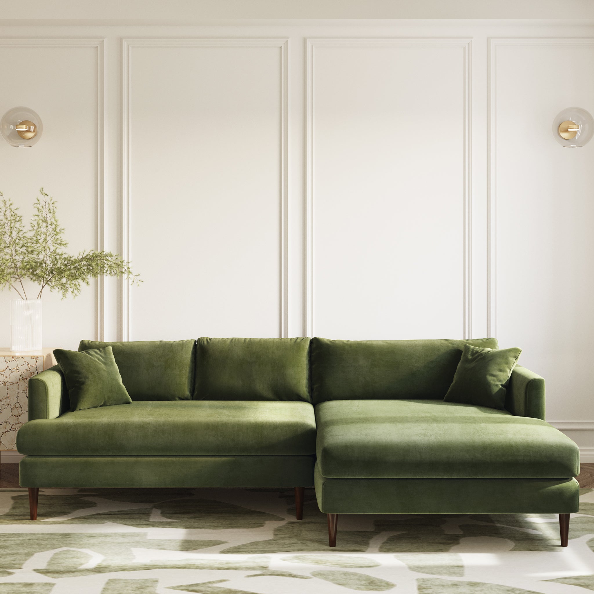 Lucerne Right Facing Sectional Sofa with Extra Wide Chaise Lounge - Modern L-Shaped Couch for Living Room, Family Room & Home Theater Comfort