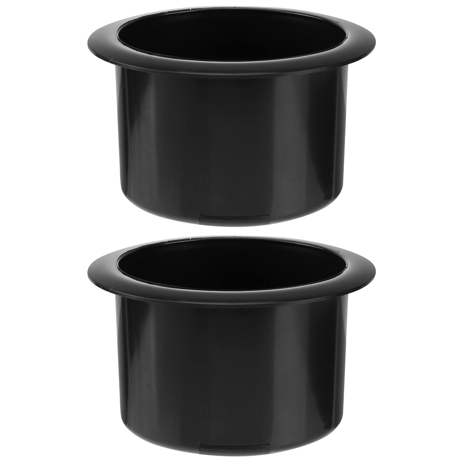 Housoutil 2 Pack Black Plastic Cup Holder Insert - Universal Replacement for Car, Sofa, Boat, Recliner & Poker Table - Perfect for Road Trips, Home Theater & Game Nights