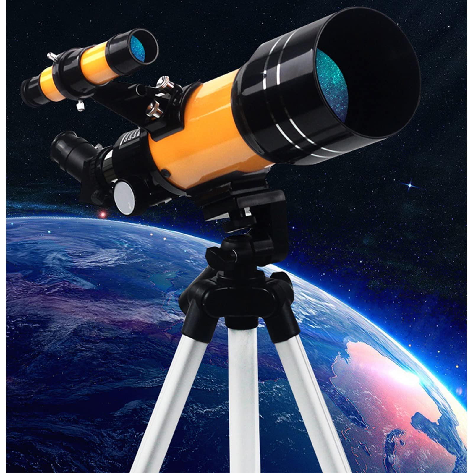Spacmirrors 70mm Aperture 300mm Portable Telescope for Astronomy - AZ Mount with Tripod, Phone Adapter & Carrying Bag - Perfect for Kids, Beginners & Adults Stargazing, Camping & Backyard Observations