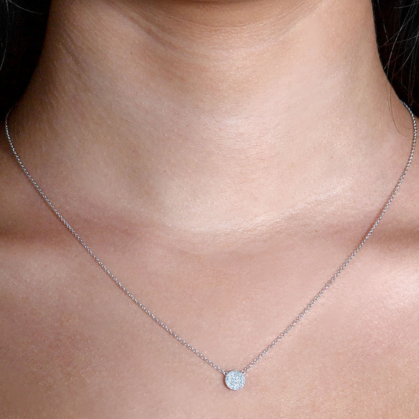 0.10 Carat Diamond Pave Cluster Necklace Pendant - Elegant Fine Jewelry for Women, Perfect for Weddings, Anniversaries & Special Occasions