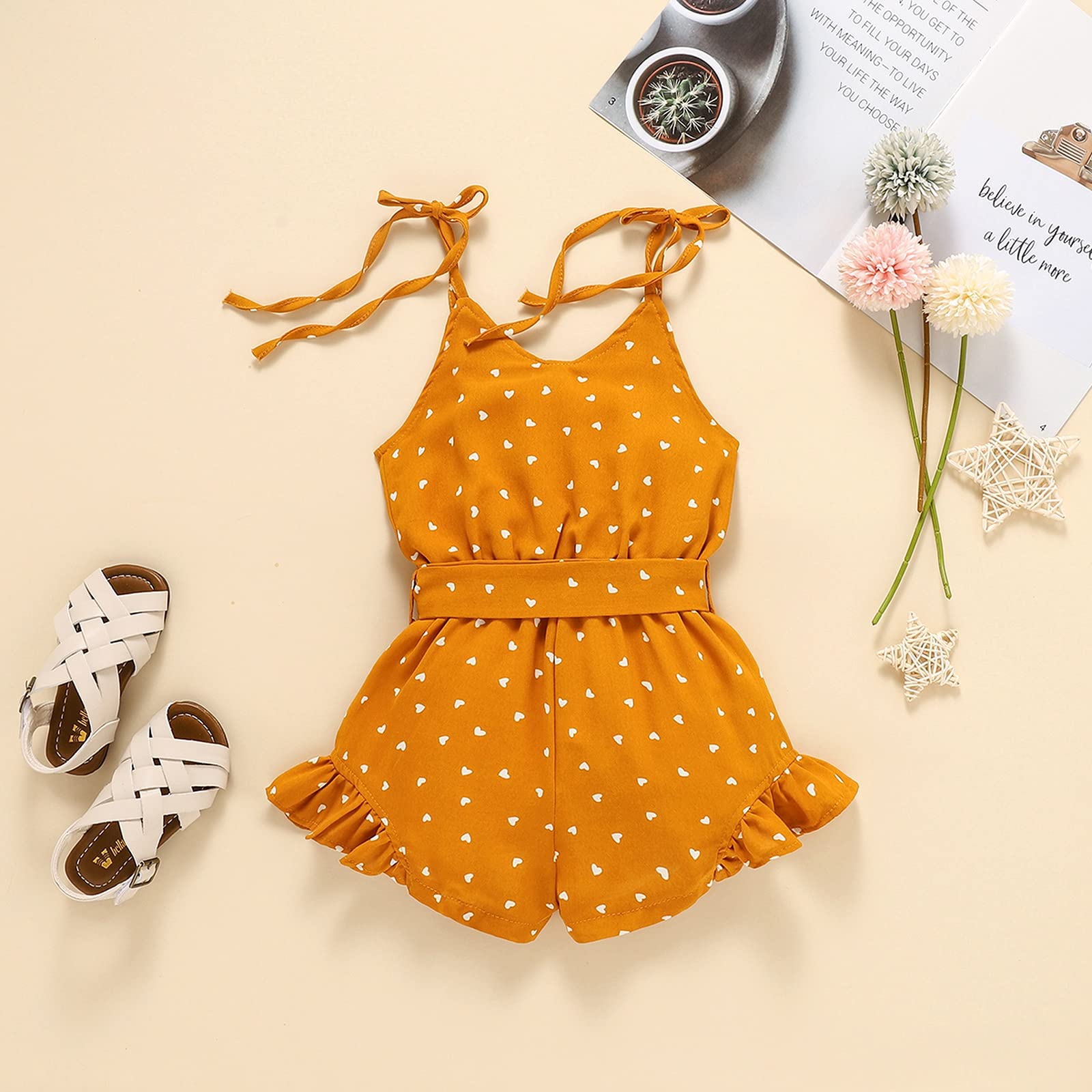 Adorable Baby Girl Summer Romper Outfits - Cute Halter Jumpsuit for Toddlers 6 Months to 5 Years | Perfect for Beach, Playdates & Family Photos