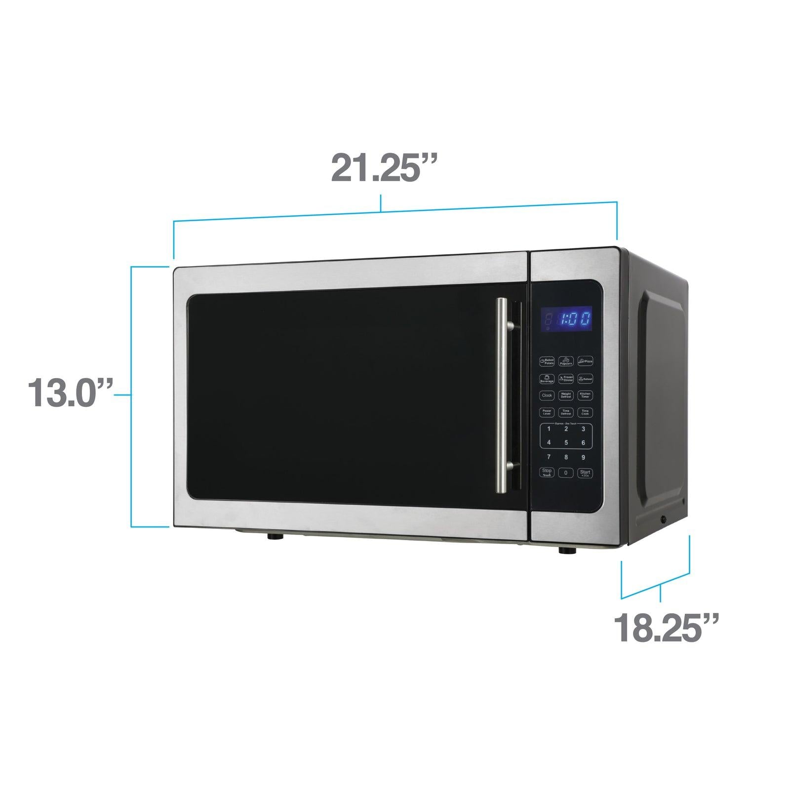 Avanti MT150V3S 1.5 Cu. Ft. Stainless Steel Countertop Microwave Oven - Perfect for Small Kitchens, Dorms & Offices