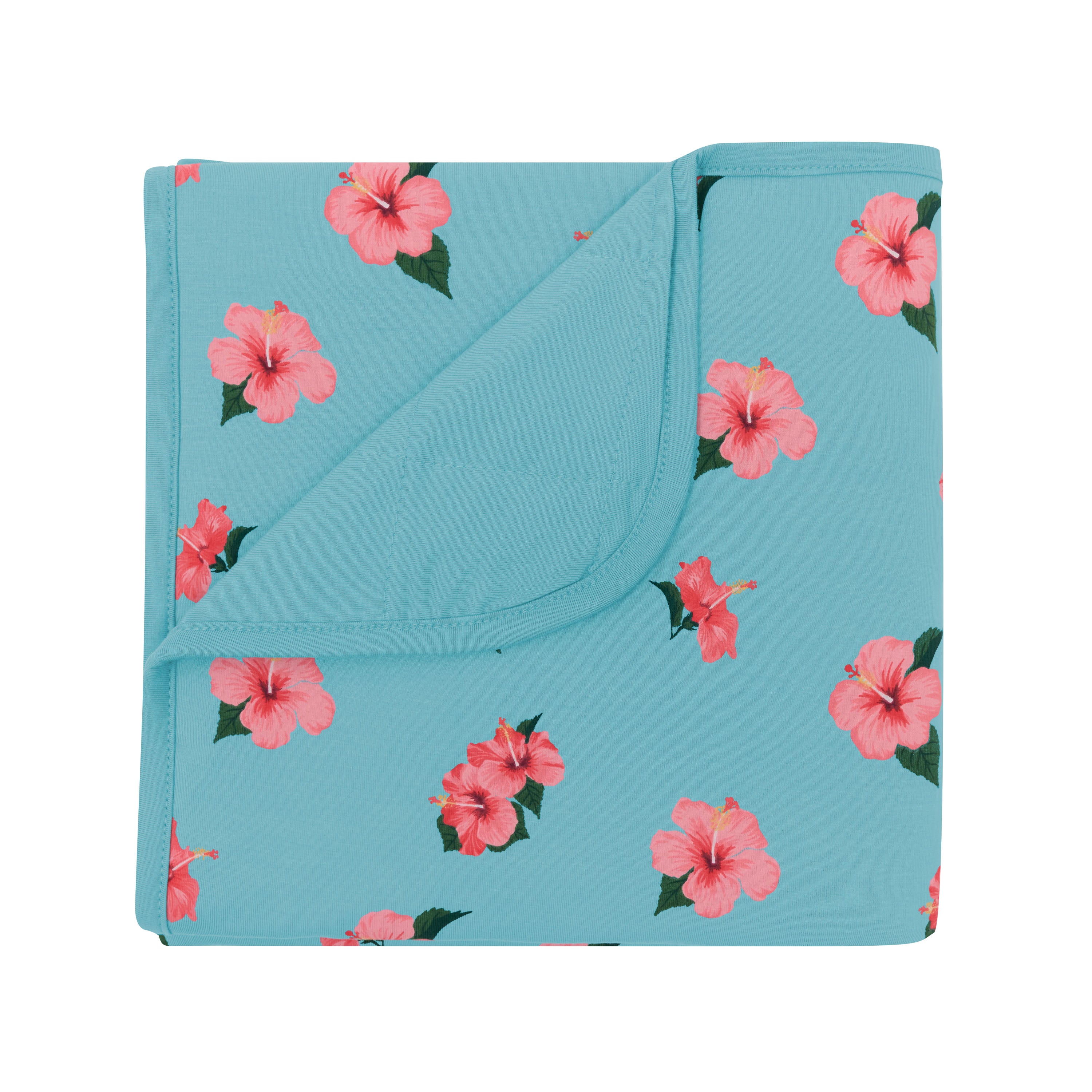 Soft & Cozy Baby Blanket with Hibiscus Print - Organic Cotton for Newborns & Toddlers - Perfect for Nursery, Swaddling & Stroller Use