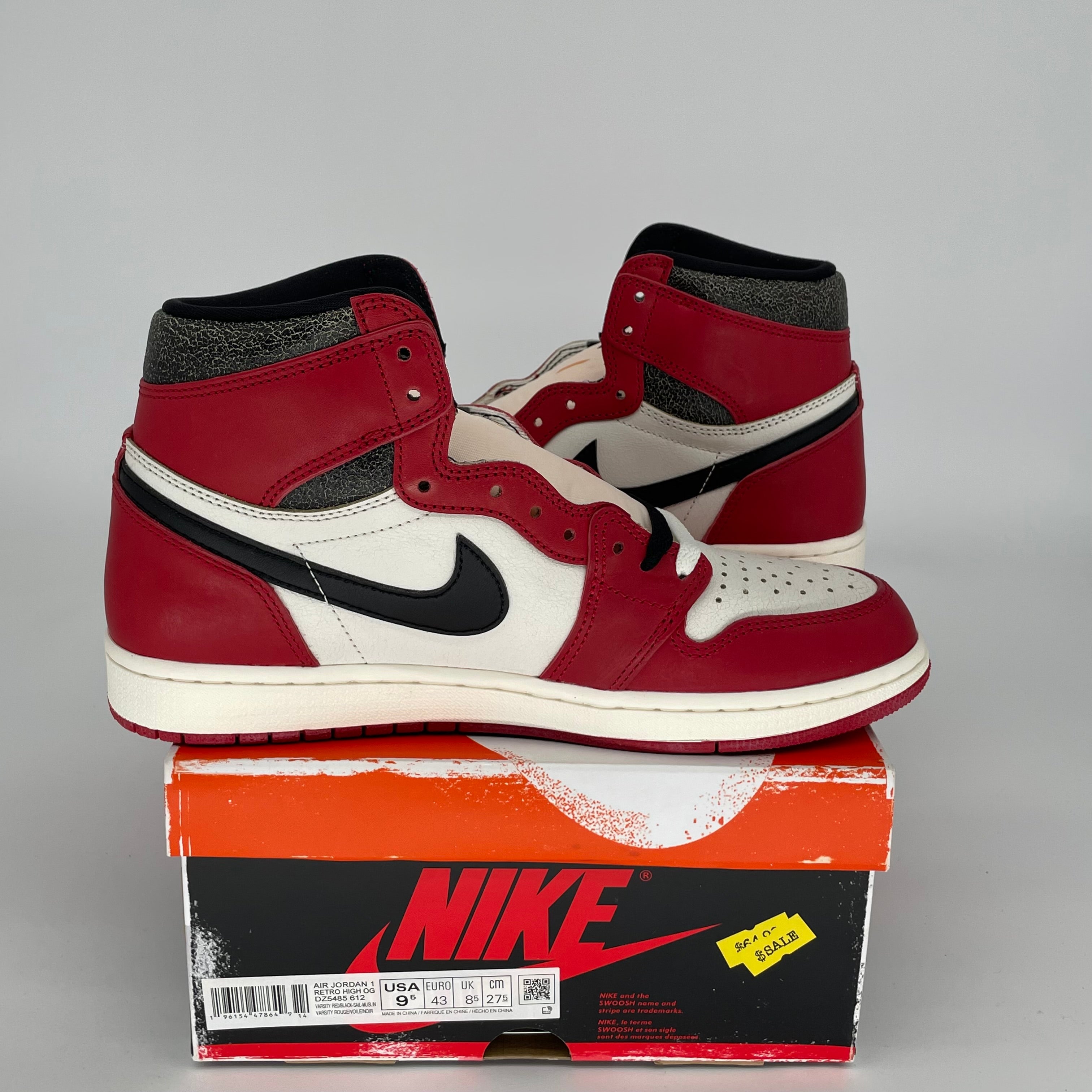 Air Jordan 1 Retro High OG 'Lost and Found' Sneakers - Men's Size 9.5 (DZ5485-612) - Authentic Basketball Shoes for Streetwear & Casual Style