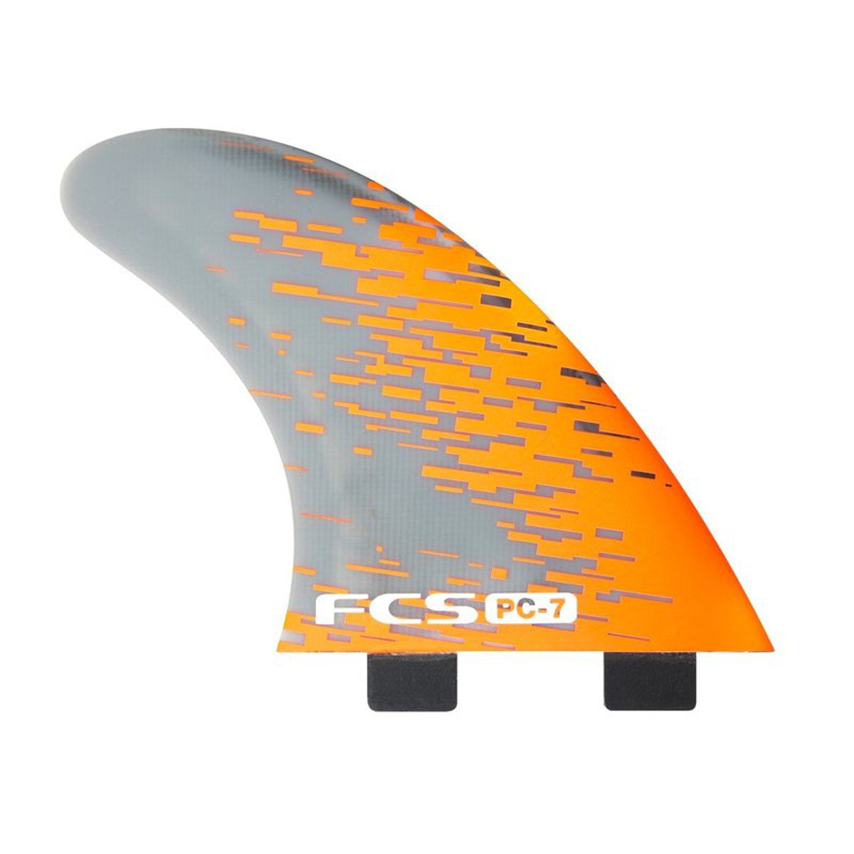 FCS THRUSTER PC Smoke Tri 2 Tab Large - Orange Smoke Surfboard Fins for Performance Surfing in Waves