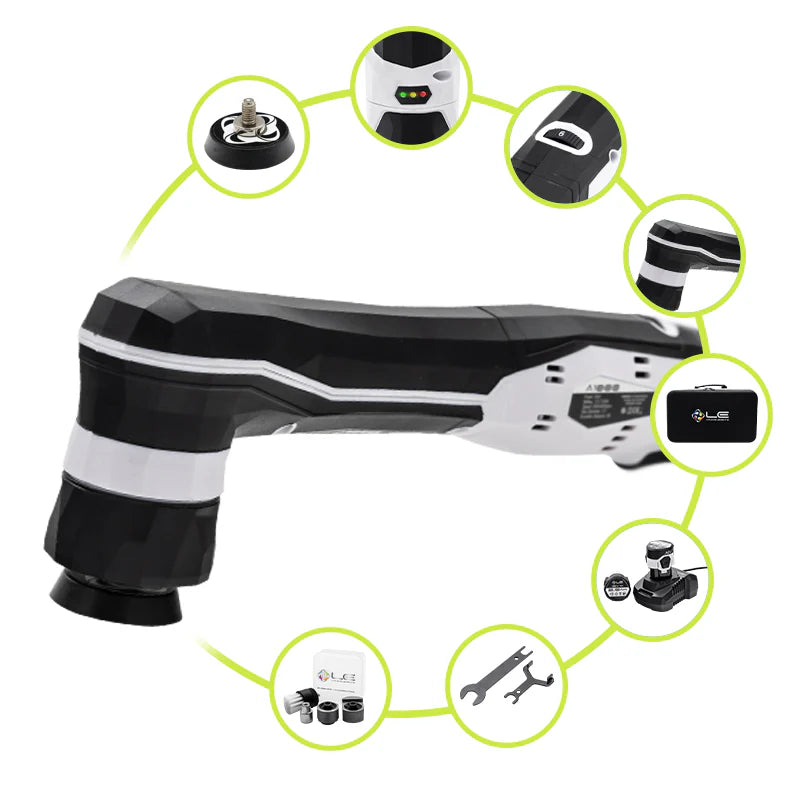 LIQUID ELEMENTS A1000 Cordless Polisher - 12V Electric Car Buffer & Waxer for Auto Detailing, Paint Correction & Surface Restoration - Perfect for Cars, Boats & RVs