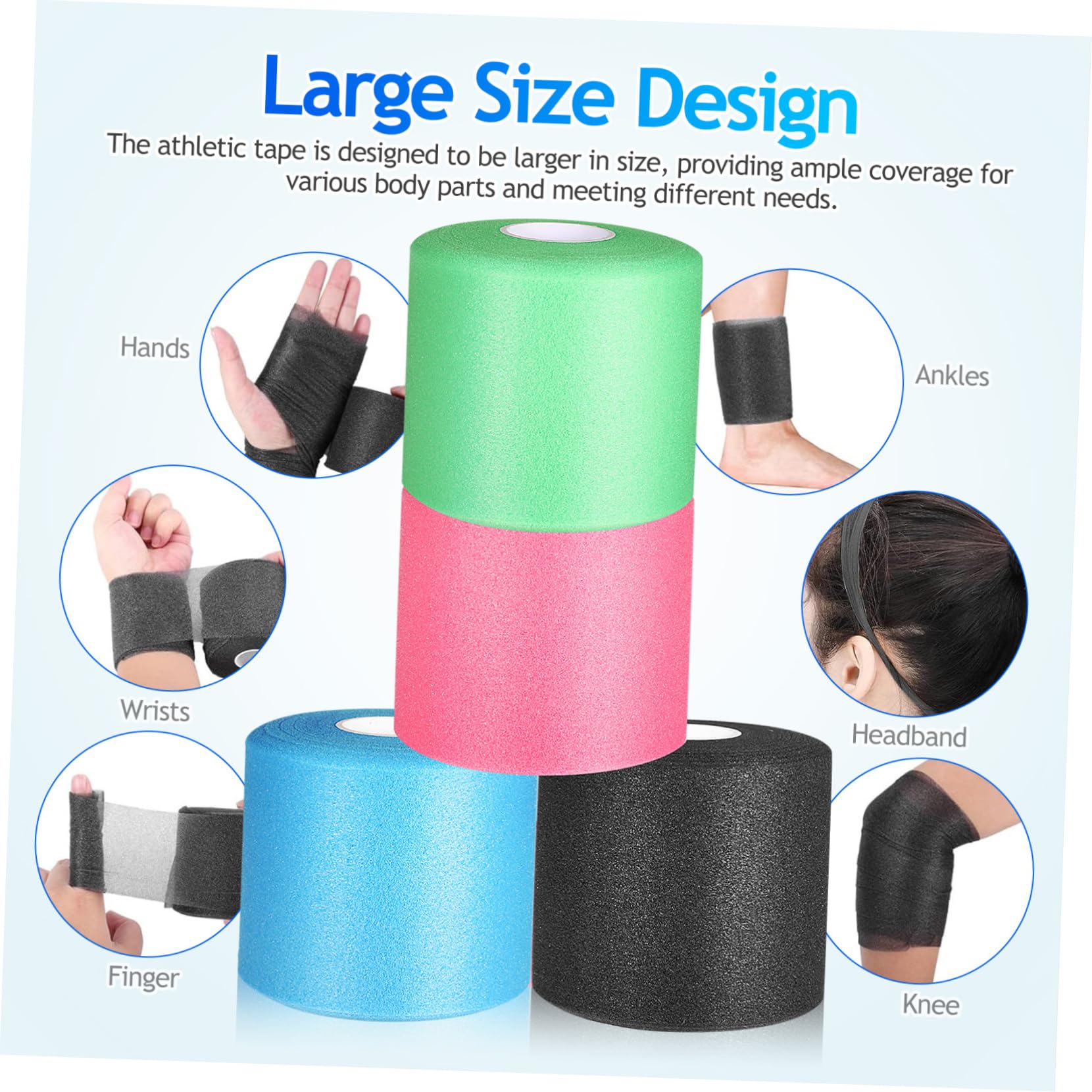 **Gatuida Athletic Tape Wrist Wrap – Soft Sponge Pre-Wrap Tape for Sports, Large Size, Comfortable Fit – Ideal for Basketball, Weightlifting & Injury Support**
