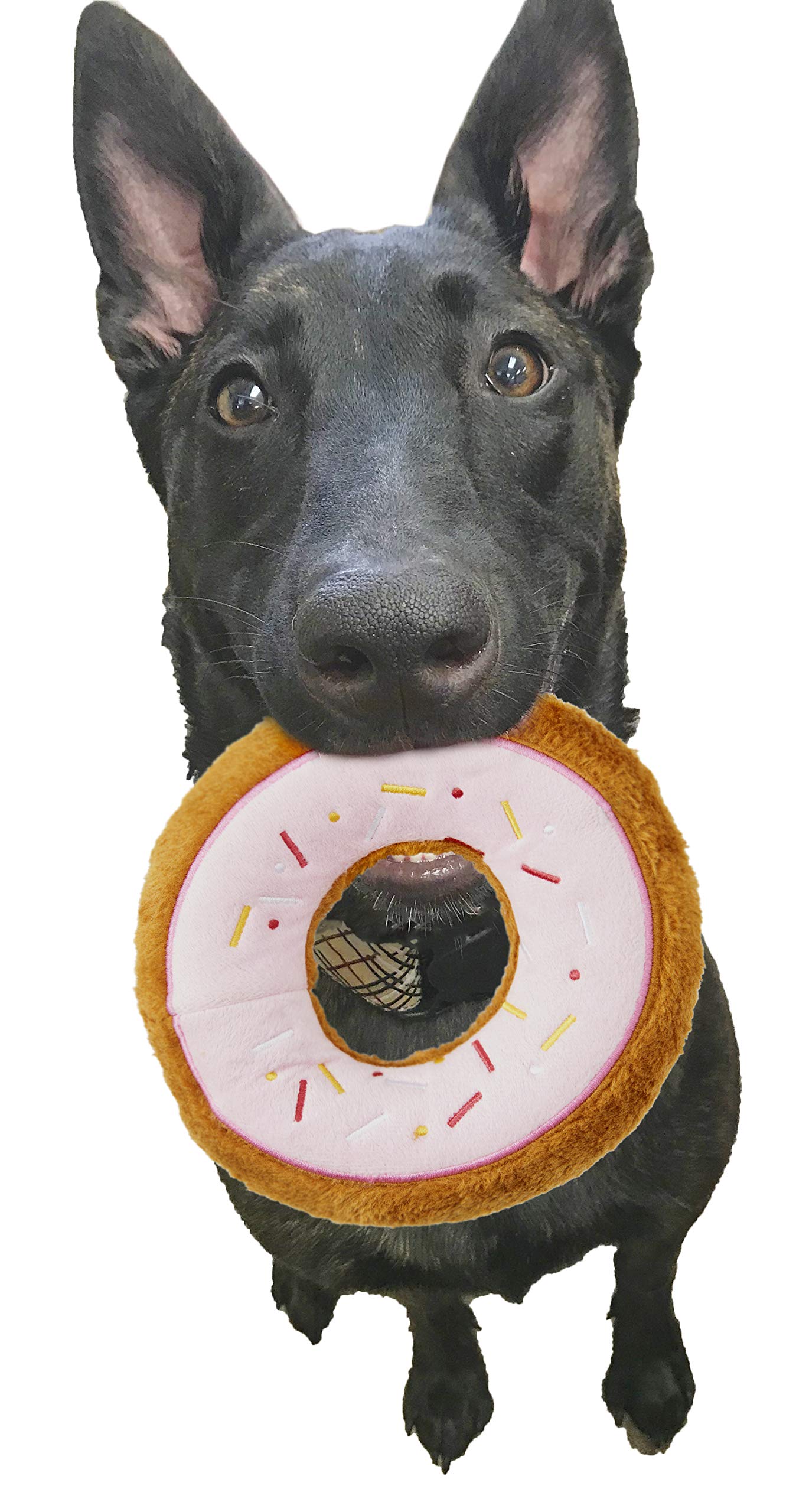 SPOT Fun Food Tasty Donut Plush Chew Toy with Self-Healing Squeaker - 7.5 Inch Durable Dog Toy for Medium Dogs & Puppies, Assorted Styles (1 Piece) - Perfect for Playtime, Training & Teething Relief