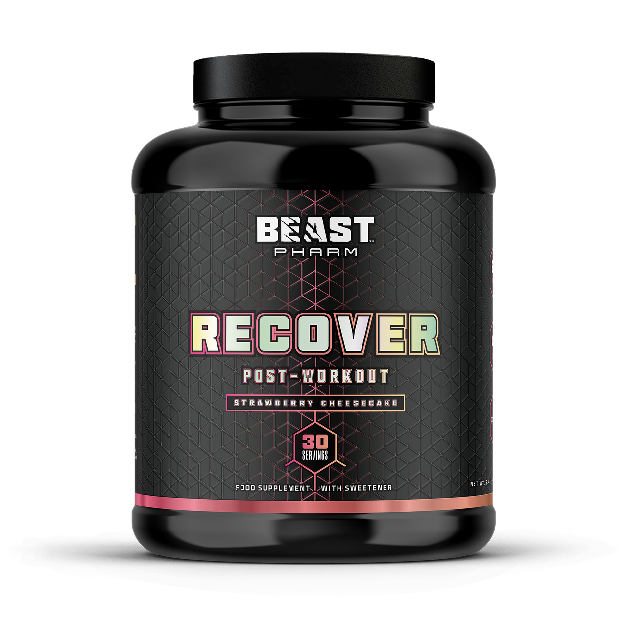 Beast Pharm Post Workout Recovery Protein Powder 2.4kg (5.3lb) - Strawberry Cheesecake Flavor - Muscle Recovery & Growth Supplement for Athletes & Bodybuilders - Ideal for Gym, Fitness & Weight Training