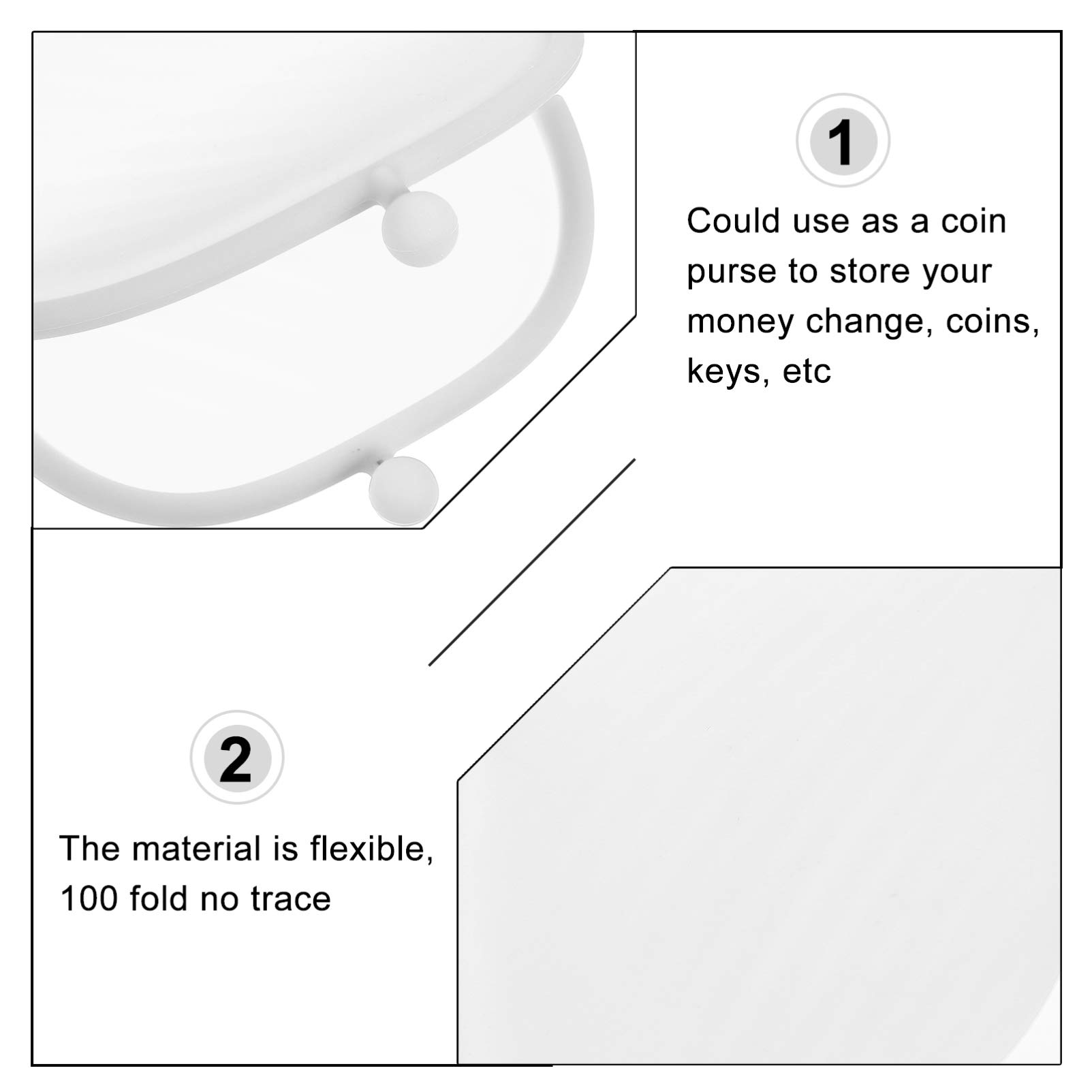 VALICLUD Silicone Coin Purse - Waterproof Small Wallet for Cash & Change | Multifunctional Mini Cosmetic Bag | Perfect for Travel, Gym & Everyday Use (White)