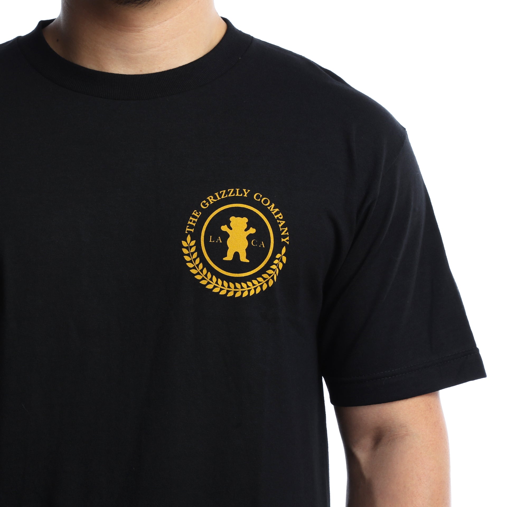 Grizzly Premium Short Sleeve T-Shirt for Men - Black - Comfortable Cotton Tee for Casual Wear, Gym, and Everyday Outfits