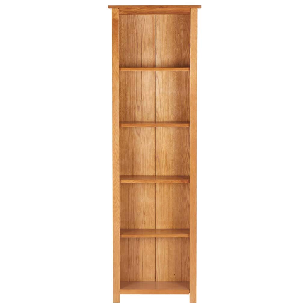 Keenso 5-Tier Solid Oak Wood Bookcase with Natural Finish - Sturdy MDF Bookshelf for Home, Office, Living Room & Bedroom Storage & Organization