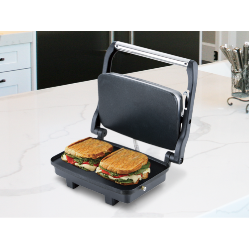 Electric Sandwich Press & Panini Maker - Stainless Steel, Non-Stick, Adjustable Temperature for Grilled Cheese, Paninis & More - Perfect for Home, Office & Camping Use