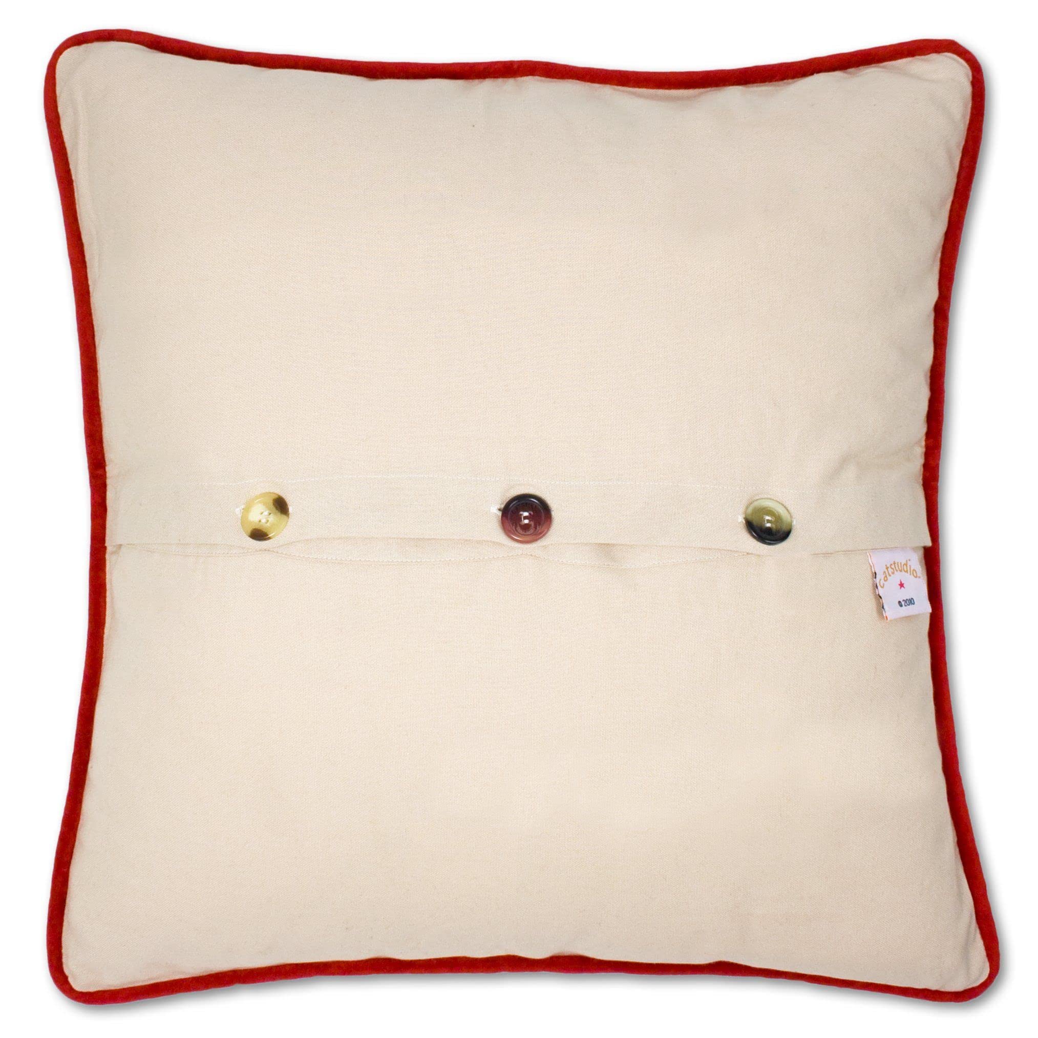 Catstudio 12 Days of Christmas Embroidered Throw Pillow - Holiday Home Decor with Original Artwork | Perfect for Christmas Tree Skirt, Fireplace Mantel & Cozy Living Room Decorations