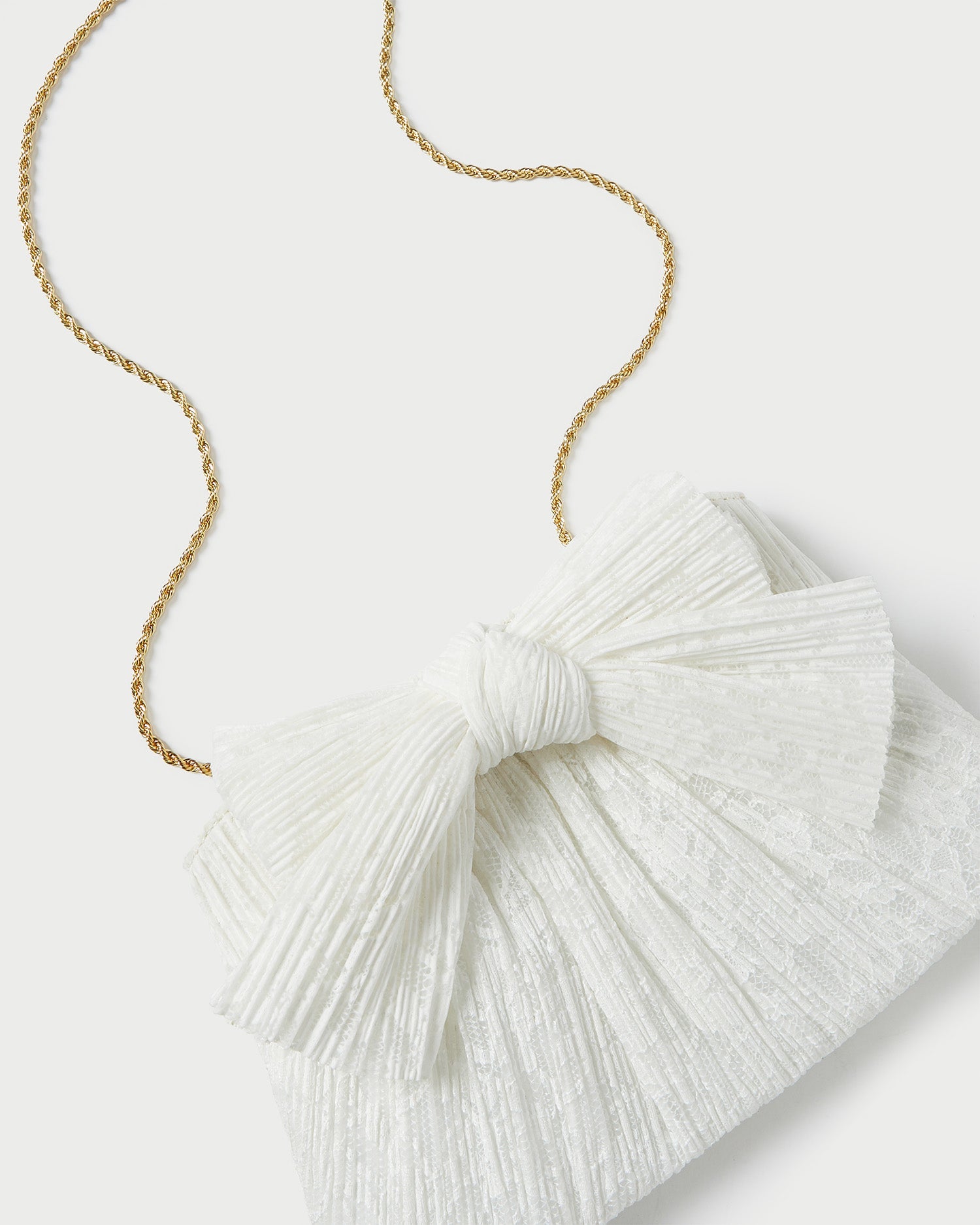 Rayne White Lace Bow Clutch Bag for Women - Elegant Evening Clutch Purse for Weddings, Parties & Special Occasions