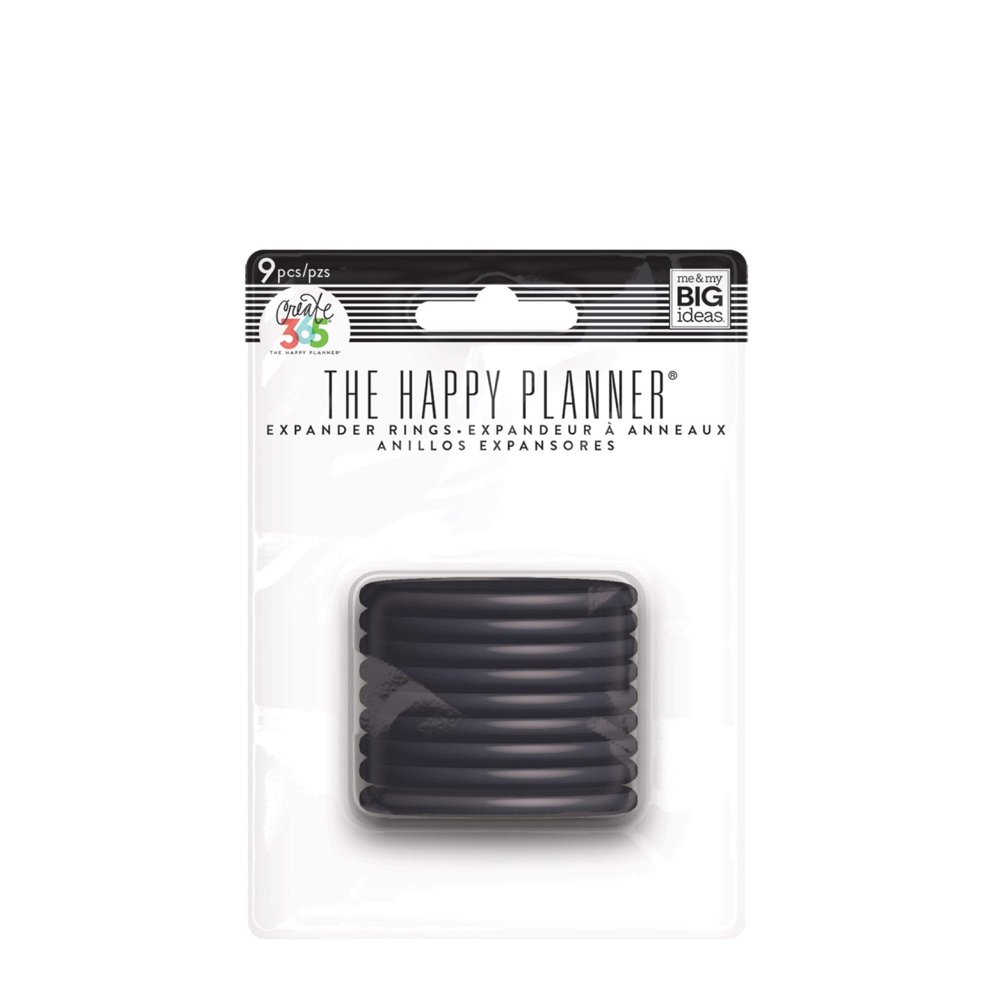 Me & My BIG Ideas Plastic Expander Discs - Black Happy Planner Scrapbooking Supplies - Add Extra Pages, Notes & Artwork - Create More Space for Notebooks, Planners & Journals - Perfect for DIY Scrapbooking, Bullet Journaling & Planner Organization