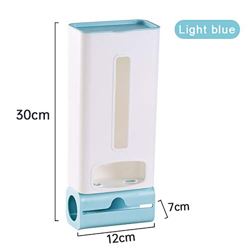 Eco-Friendly Plastic Bag Holder & Dispenser - Wall Mount Kitchen Garbage Bag Storage Organizer for Grocery Bags (Light Blue) | Perfect for Pantry, Laundry Room & Under Sink Organization