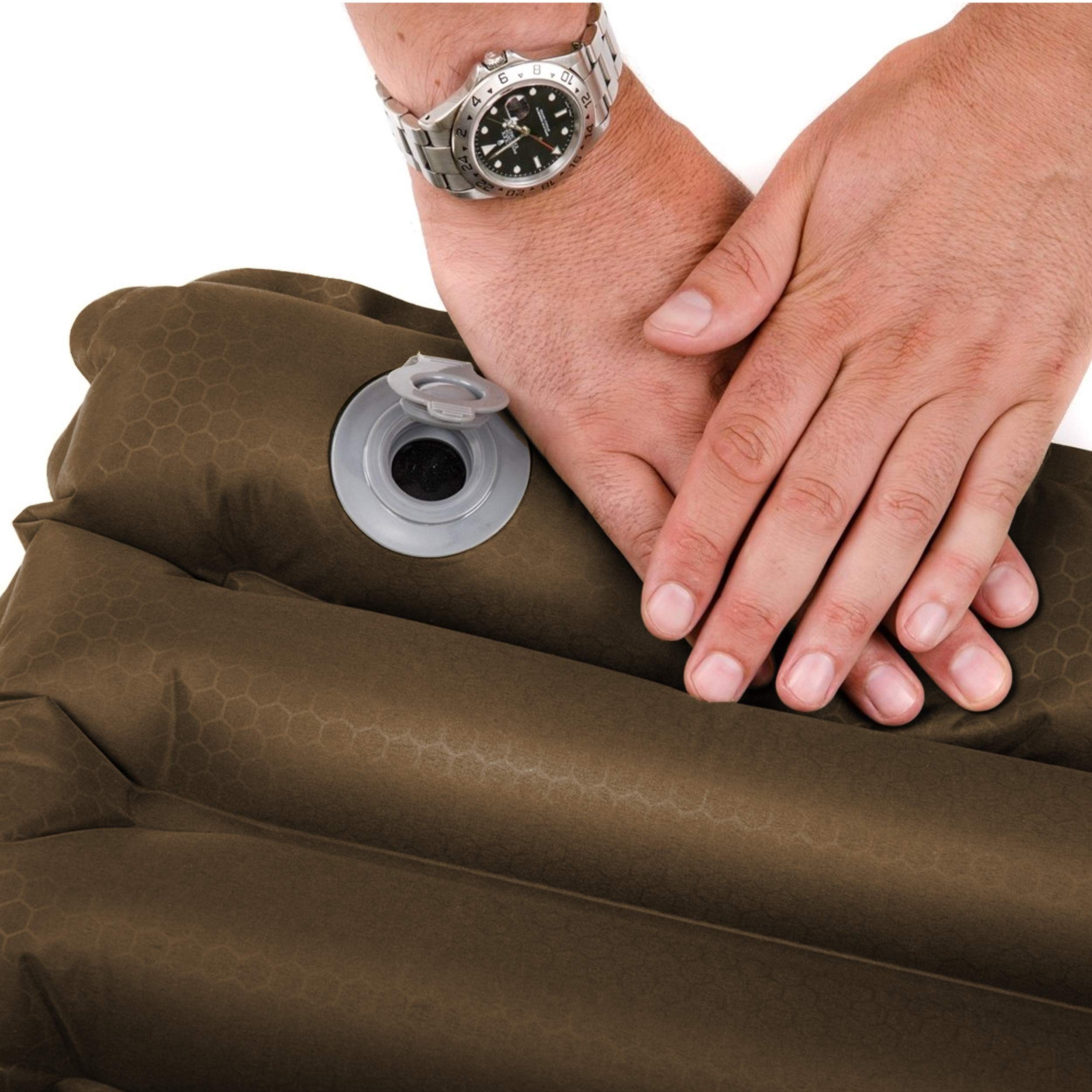 Snugpak Basecamp Ops Air Mat with Built-in Foot Pump - Non-Slip Bottom Sleeping Pad for Camping, Hiking & Outdoor Adventures - Perfect for Backpacking, Travel & Emergency Preparedness