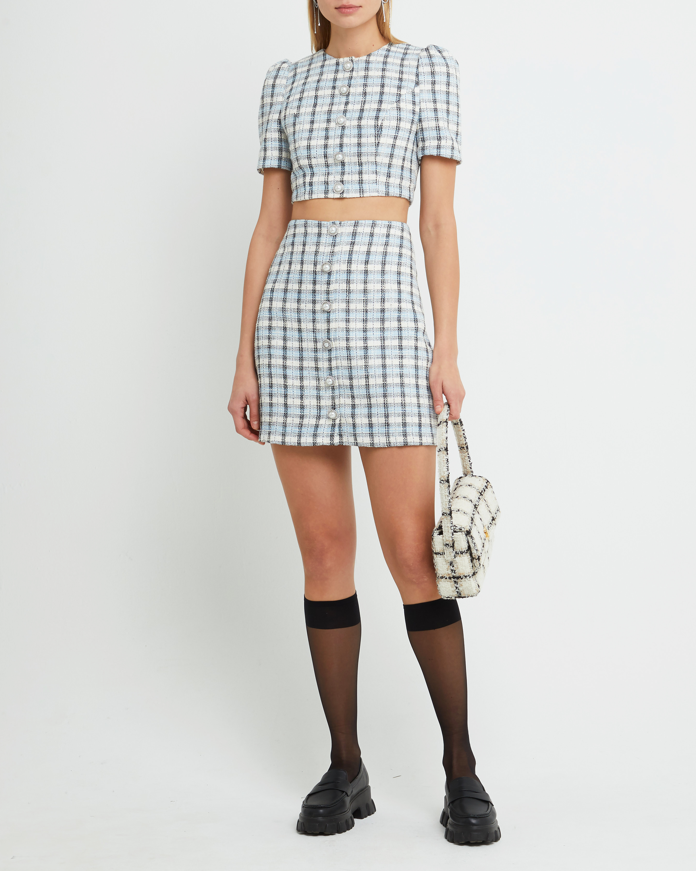 Stylish Blue Plaid Spencer Set - Perfect for Office, Travel & Casual Outfits | Trendy & Comfortable