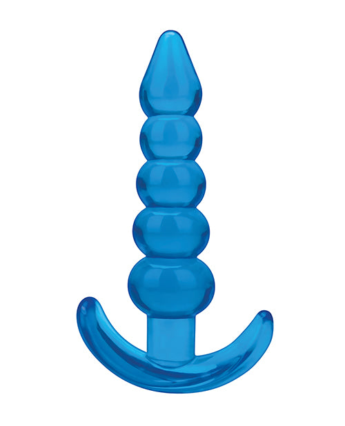 Blue Line Medium Beaded Anal Plug 4.5 Inch - Silicone Butt Plug for Men & Women - Comfortable & Safe Anal Stimulation - Perfect for Beginners & Couples Play - Enhance Intimacy & Pleasure