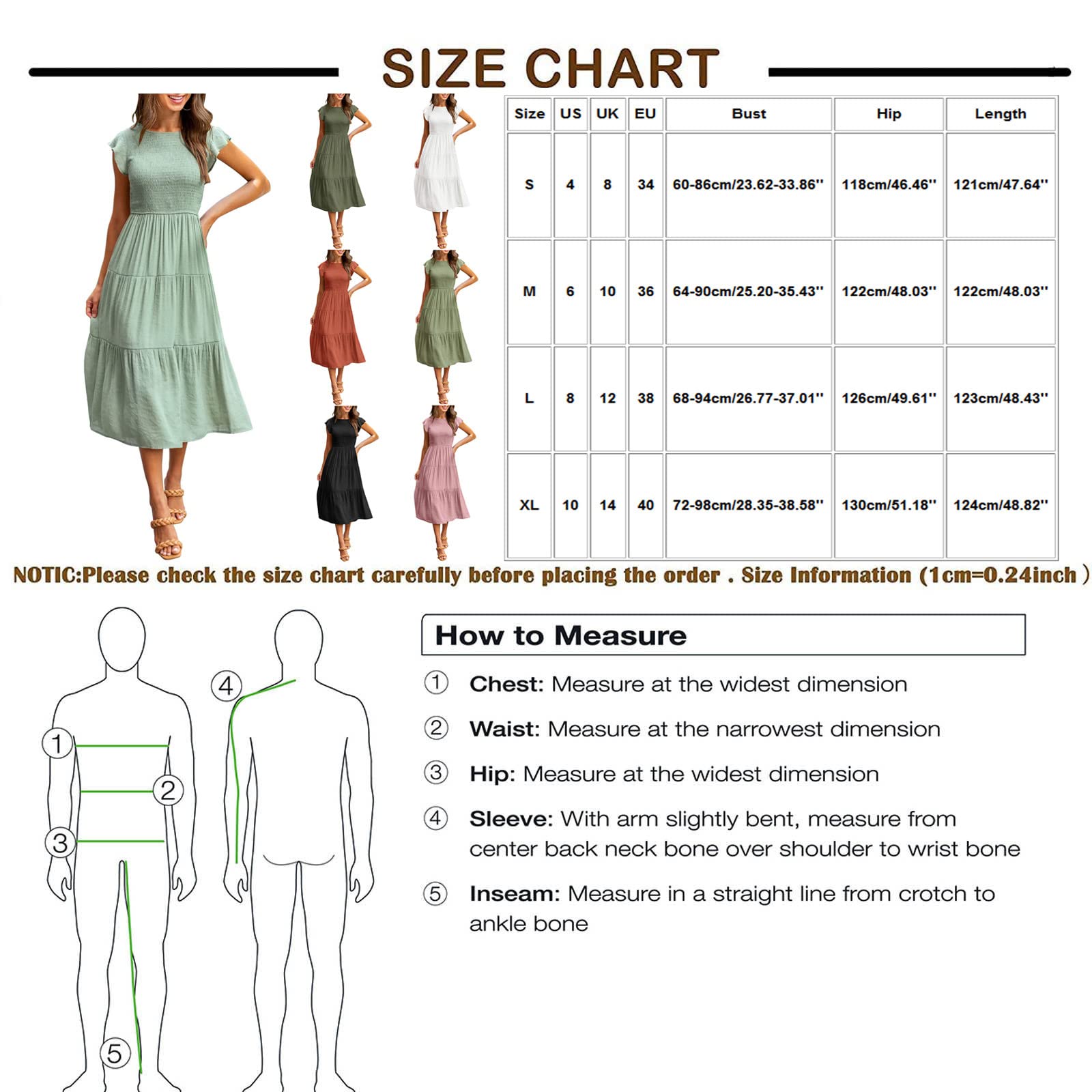 Boho Butterfly Sleeve A-Line Midi Dress for Women - Casual Summer Flowy Long Dress with Loose Sleeves | Perfect for Beach Vacations, Music Festivals & Boho-Chic Outfits