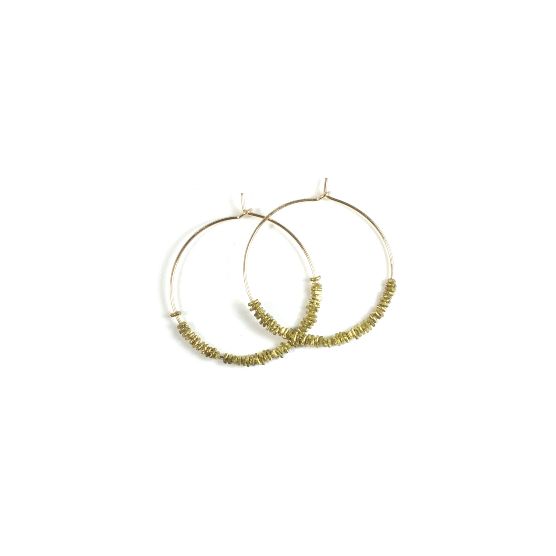 Stylish Brass Beaded Hoop Earrings for Women - Trendy Boho Jewelry Gift for Everyday Wear & Special Occasions