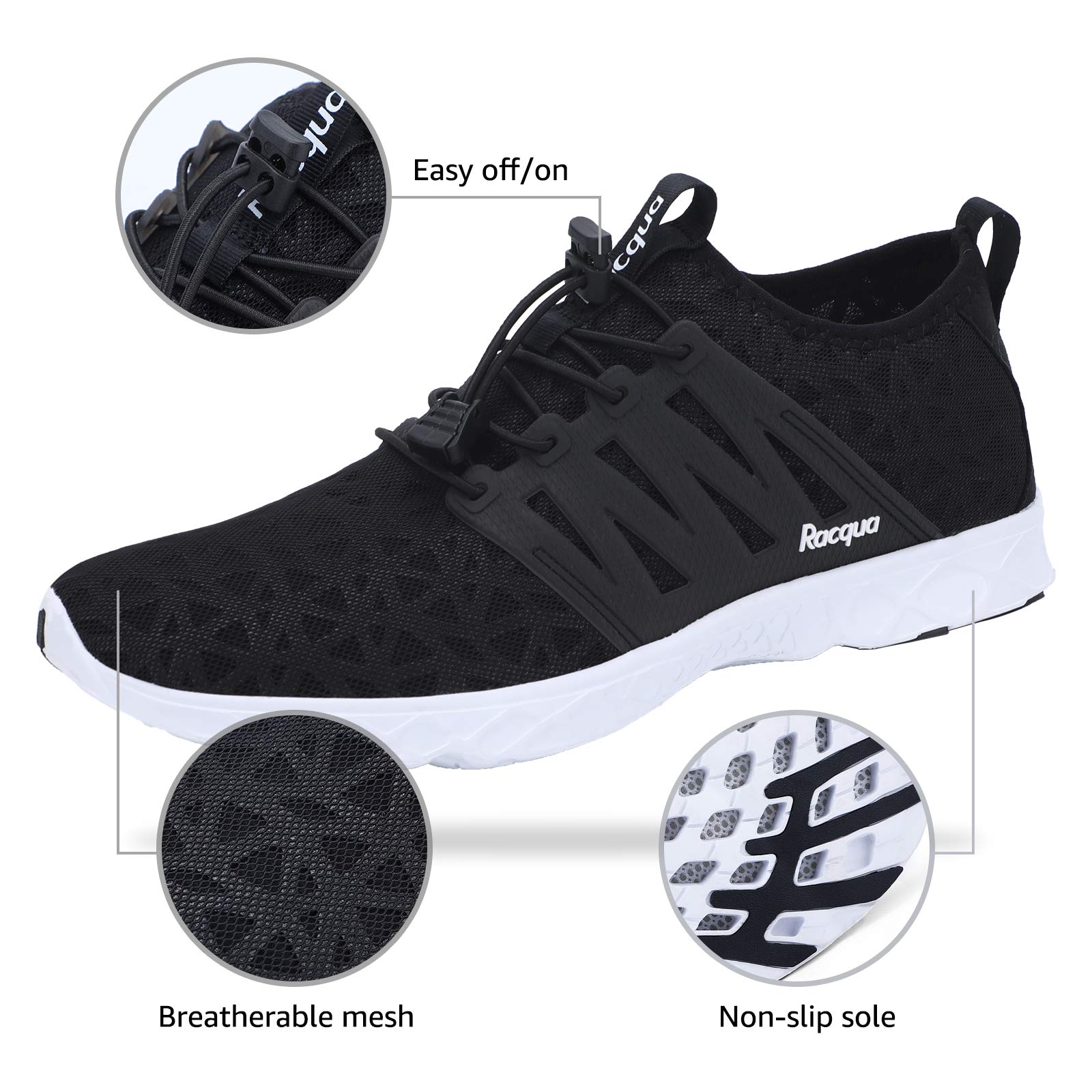 Racqua Unisex Breathable Mesh Water Shoes for Men & Women – Perfect for Swimming, Beach, Surfing & Water Sports