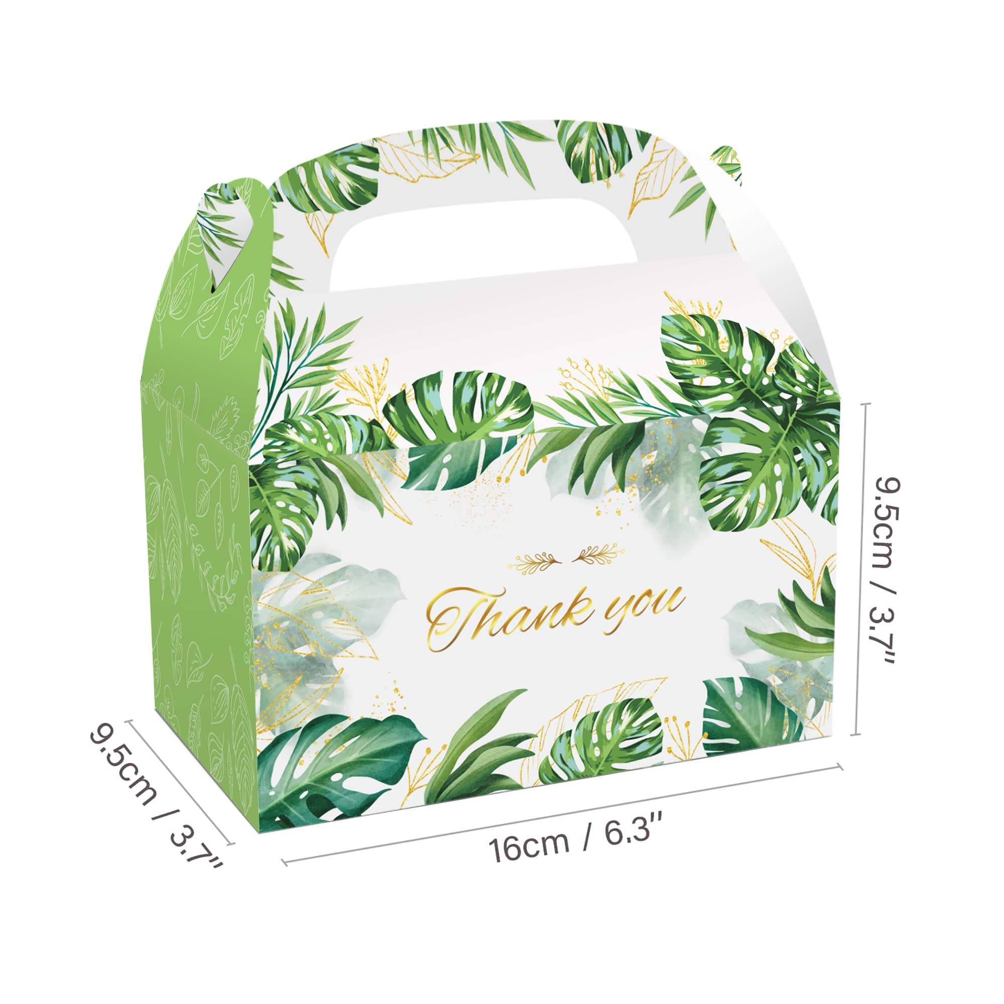 12PCS Tropical Palm Leaf Party Favor Boxes - Eco-Friendly Treat Bags for Birthday, Baby Shower & Summer Themed Events - Perfect for Hawaiian Luau, Beach Party & Tropical Decorations