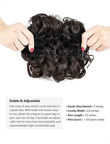 Classic Curly Chignon Hairpiece Bun - Elegant Synthetic Hair Bun for Women | Perfect for Weddings, Prom, Cosplay & Everyday Hairstyles