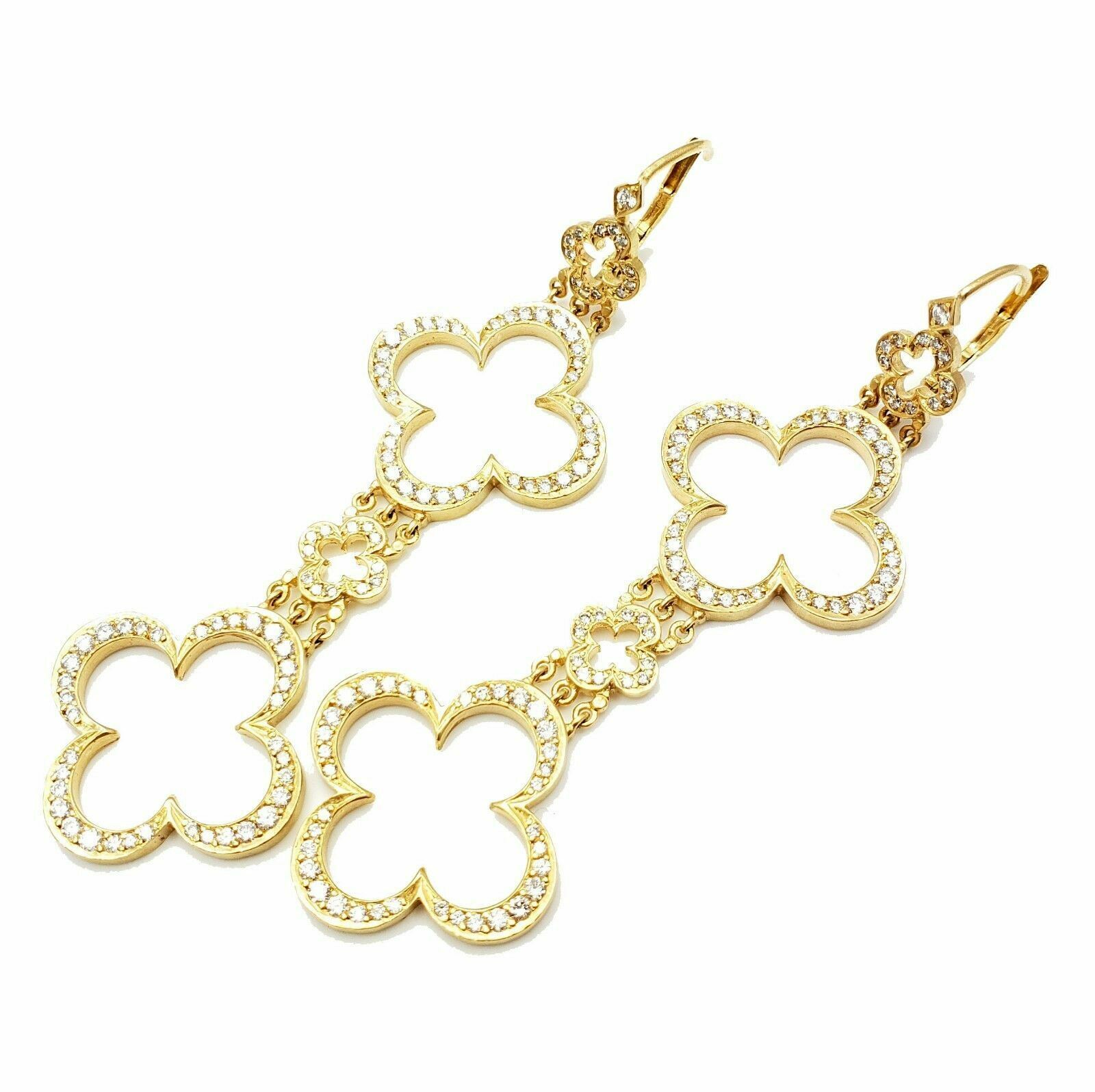 Ultra Rare 18k Yellow Gold 3ctw Diamond Cross Earrings by Loree Rodkin - Luxury Religious Jewelry for Women, Perfect for Church, Weddings & Special Occasions