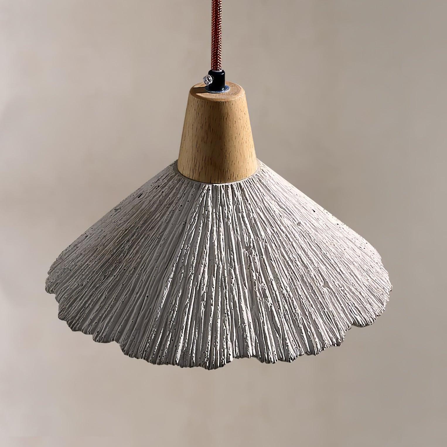 Modern Concrete Pleated Pendant Light Fixture - Industrial Chic Hanging Lamp for Kitchen Island, Dining Room & Bedroom Lighting