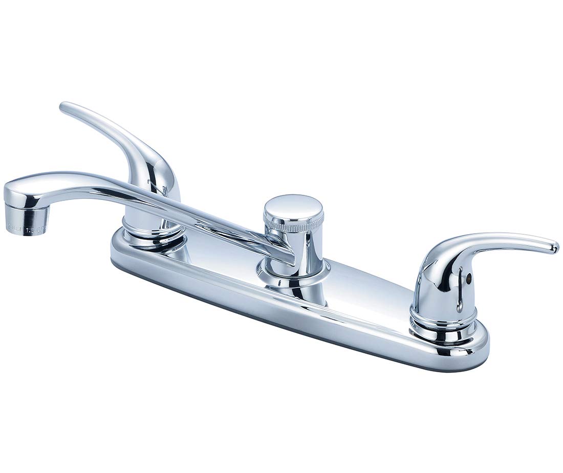 ELITE Stainless Steel Two Handle Kitchen Faucet with High Arc Spout - Perfect for Modern Farmhouse & Commercial Style Sinks
